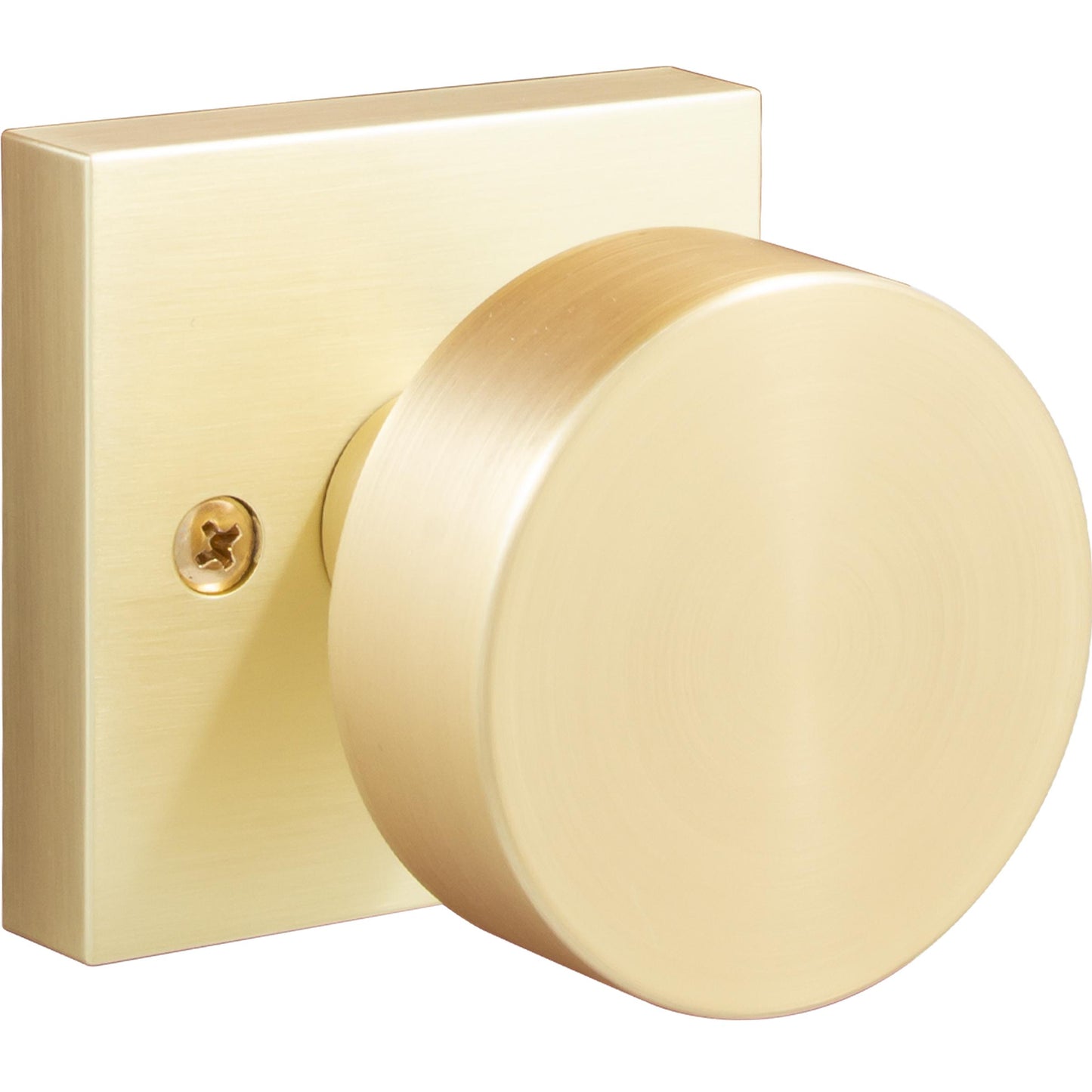 Stone Harbor Hardware Bonn Door Knob with Square Rosette, Dummy (Non-Turning) Latch, Satin Brass