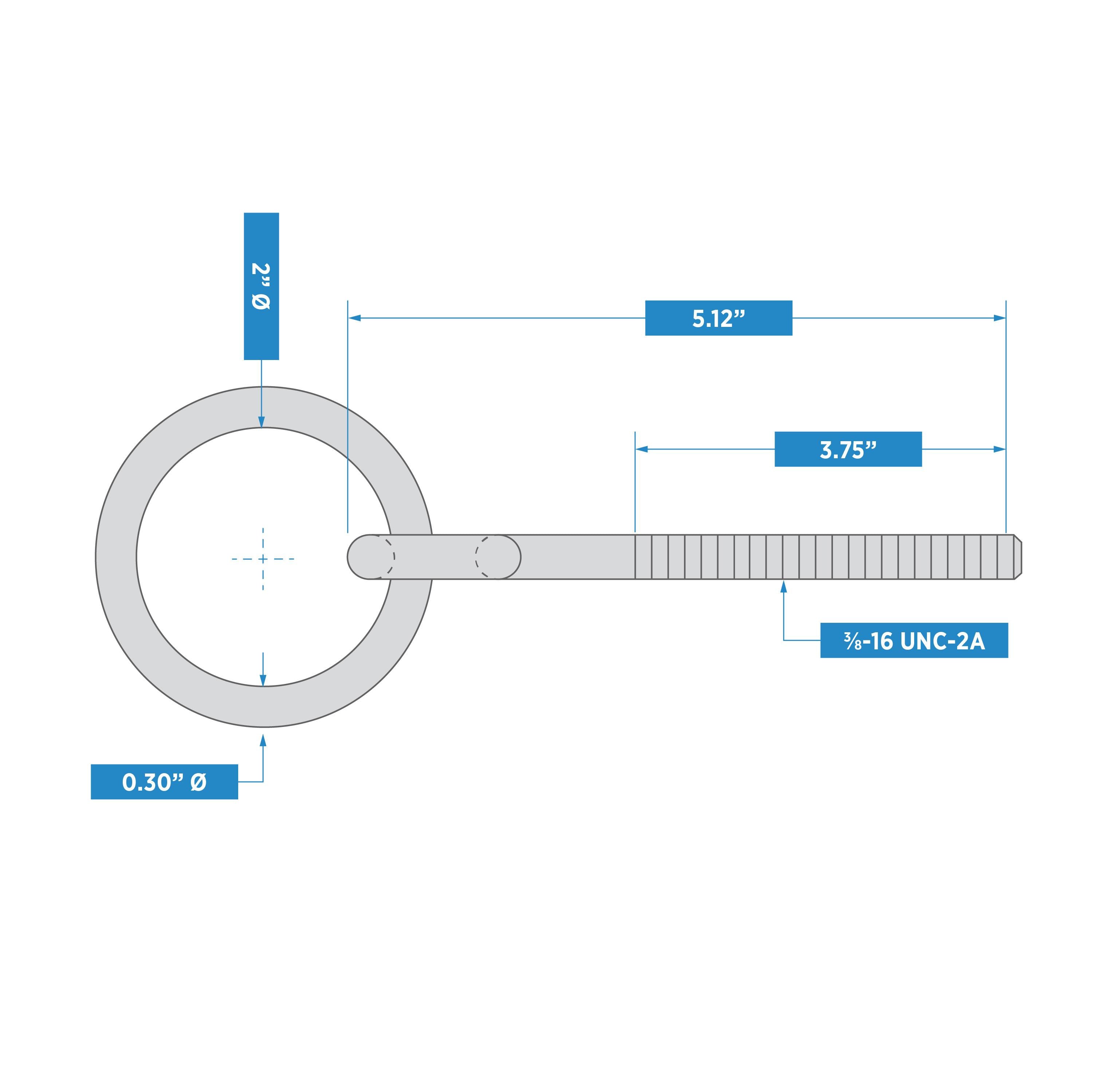 National Hardware - 2061BC 3/8" x 5-1/8" Ring with Eye Bolt - Zinc Plated