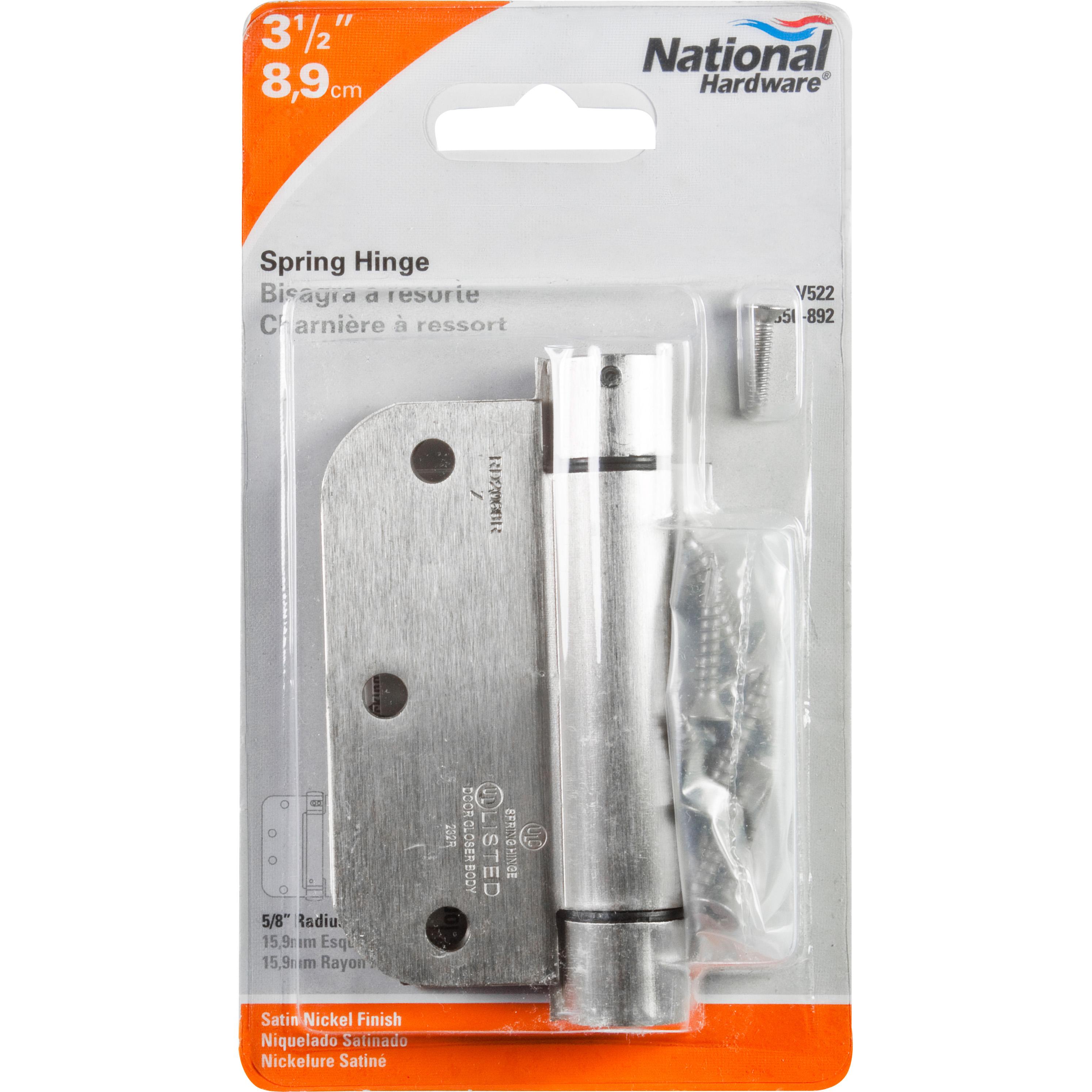 V522 3-1/2" Spring Hinges 1/pk - Satin Nickel