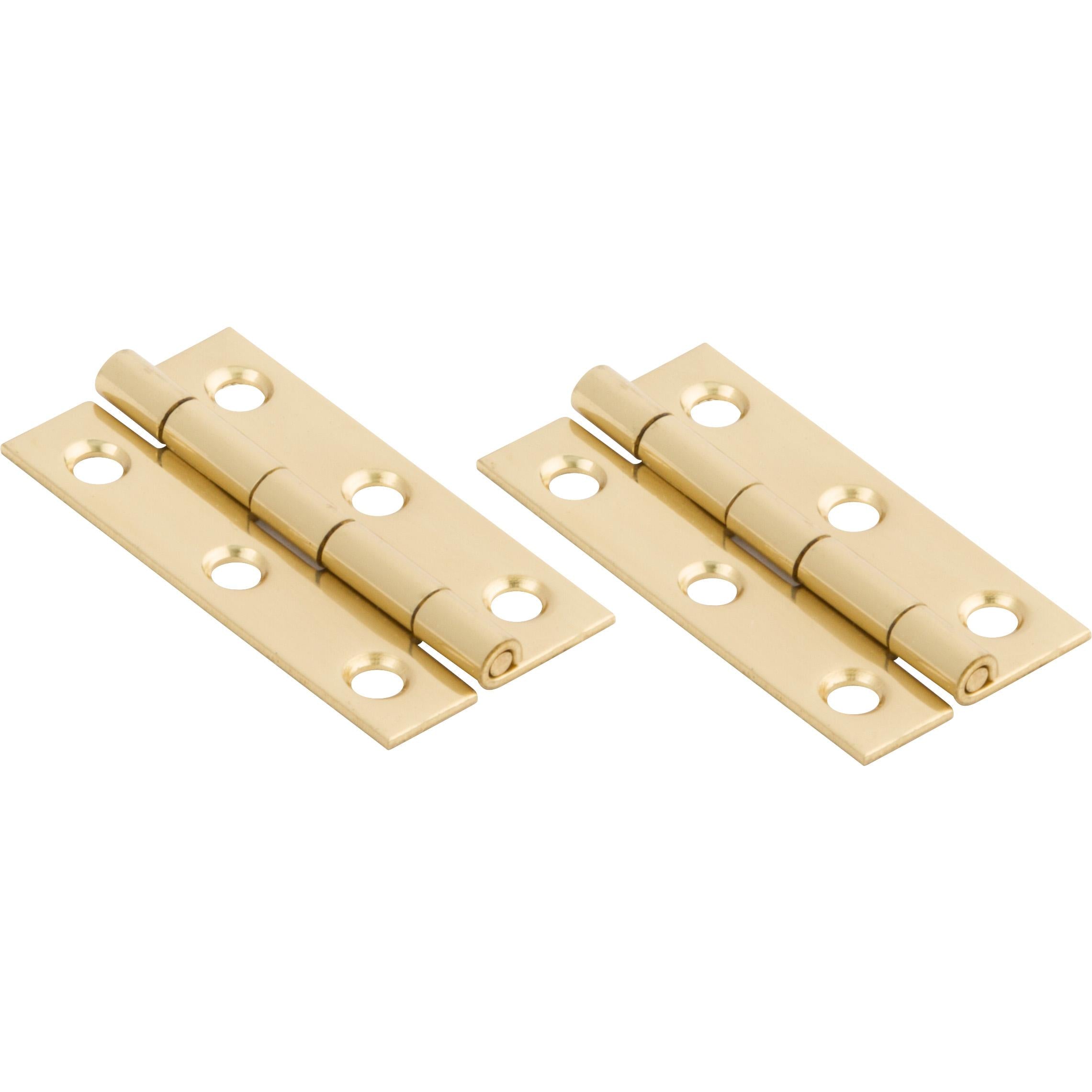 V1800 2" x 1" Narrow Hinge 2/pk - Polished Brass