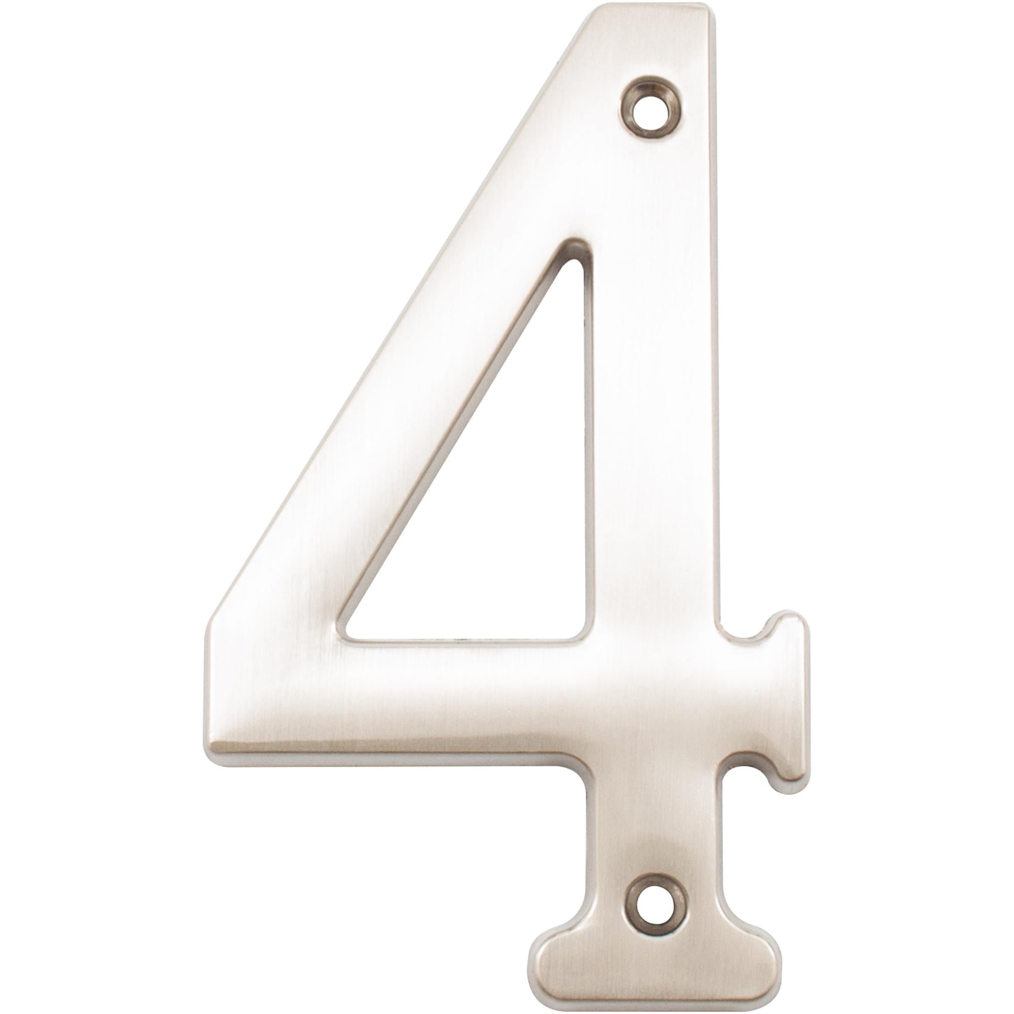 Stone Harbor Hardware Heavy-Duty House Numbers, #4, 4 Inches, Satin Nickel