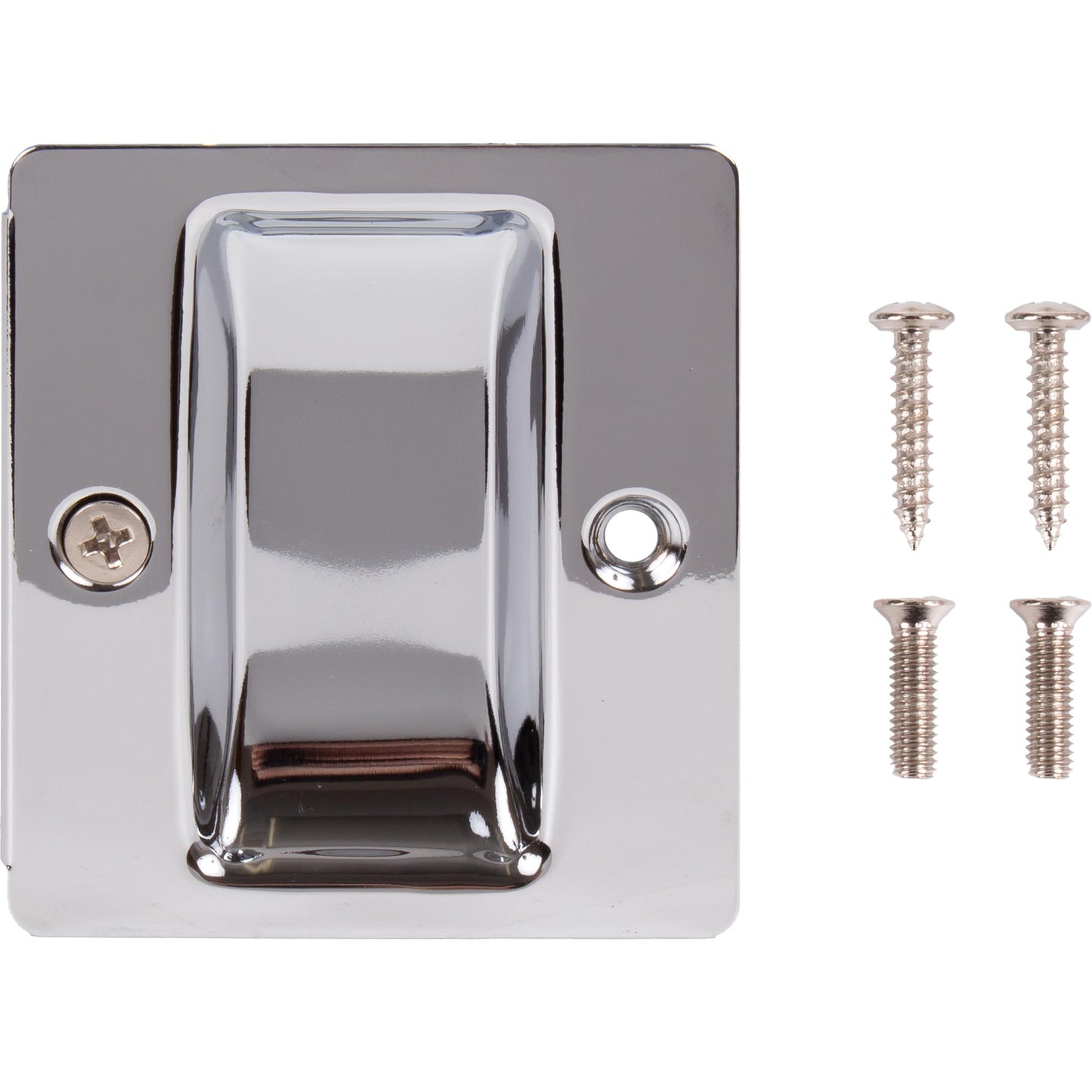 Stone Harbor Hardware Premium Square Pocket Door Lock, Passage Function, Polished Chrome