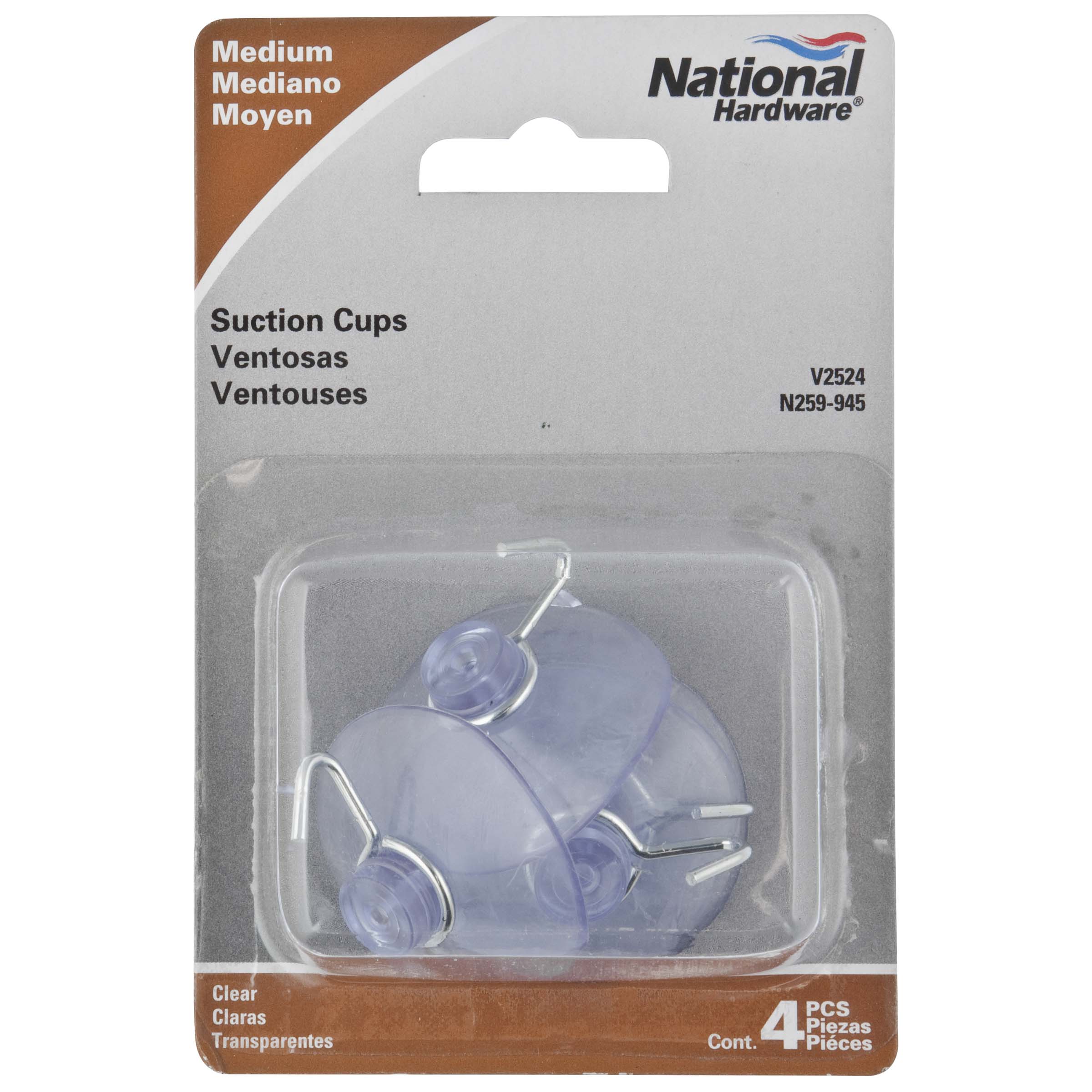 National Hardware - V2424-M 1-3/4" Suction Cups with 2 lb Weight Capacity - Clear