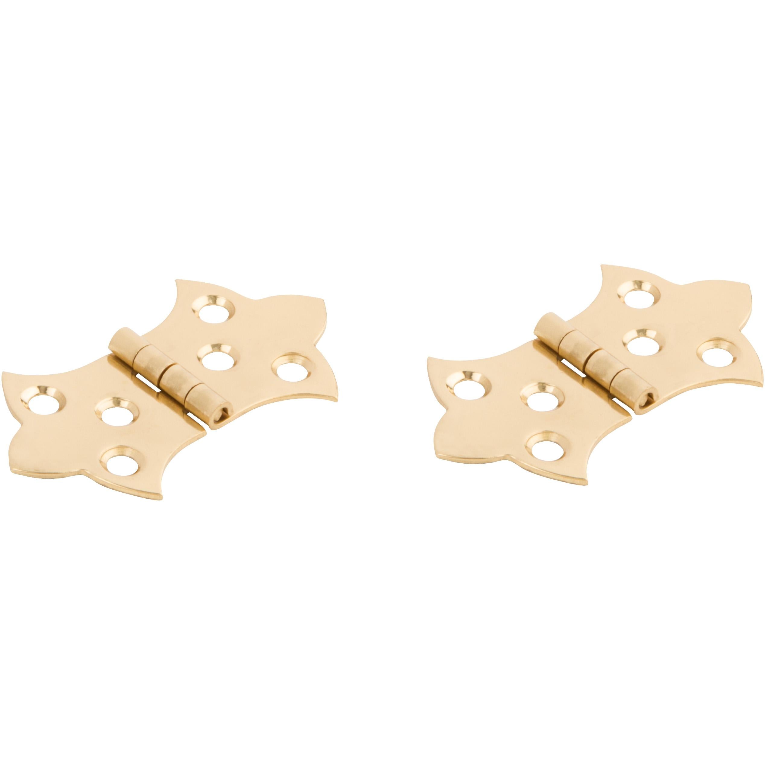 V1814 1-5/16" x 2-1/4" Decorative Hinge 2/pk - Polished Brass