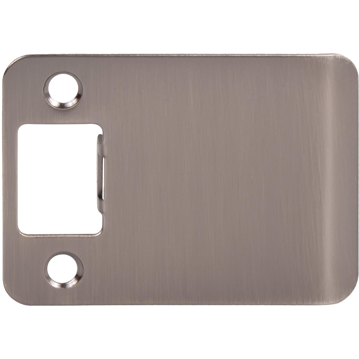 Stone Harbor Hardware Round Corner Extended Lip Strike Plate, 2-1/4" x 2-1/2", (3" Overall Length), Antique Nickel