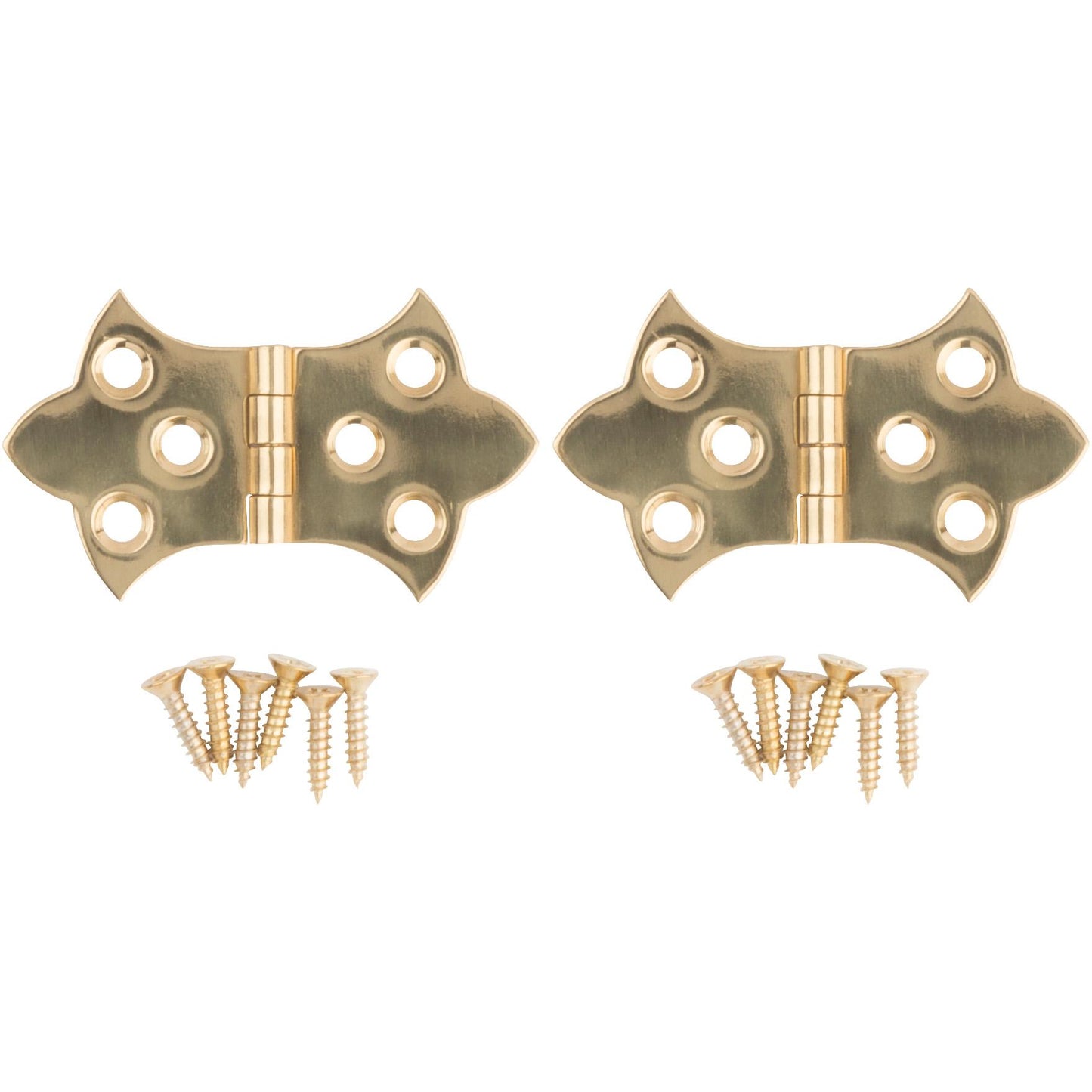 V1814 1-5/16" x 2-1/4" Decorative Hinge 2/pk - Polished Brass