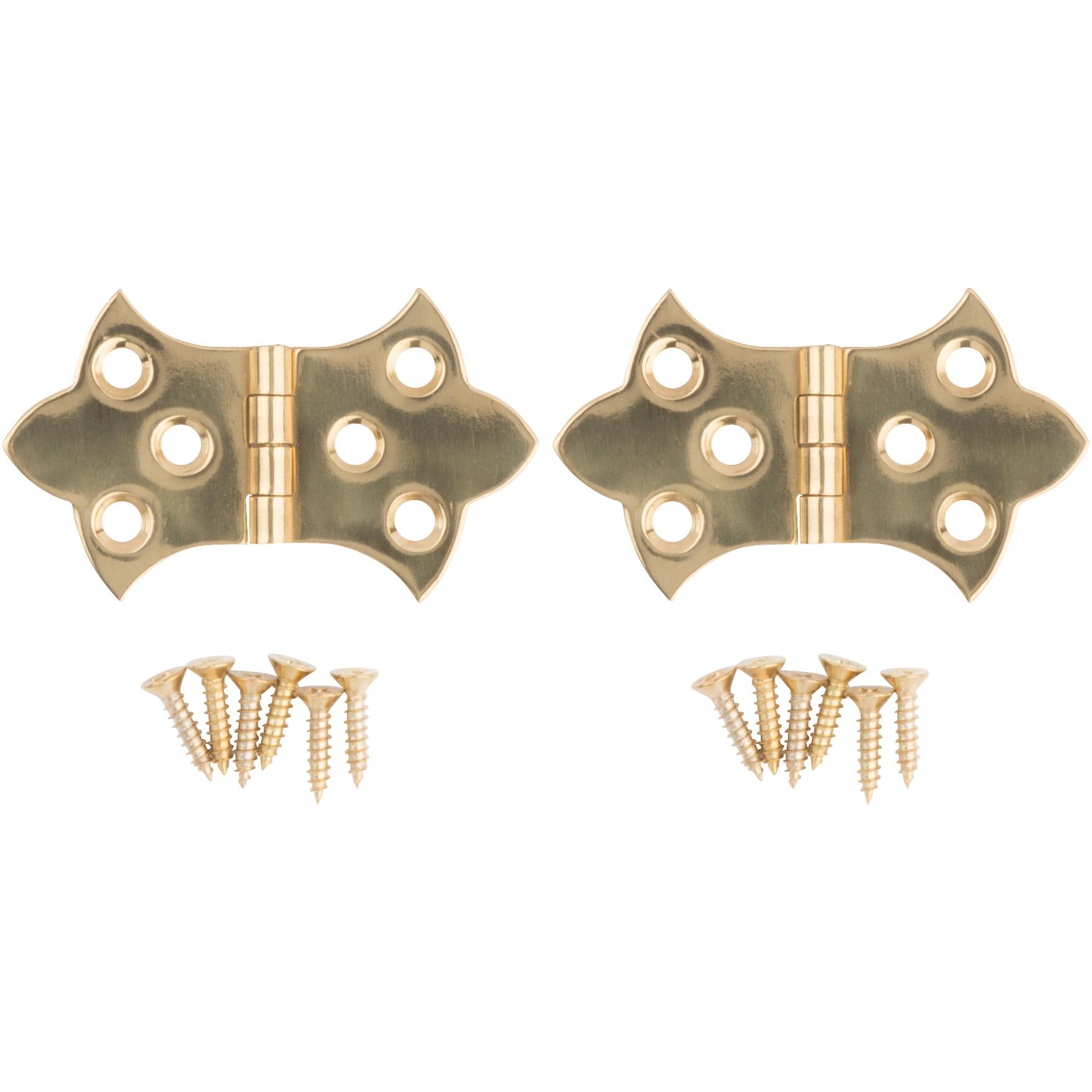 V1814 1-5/16" x 2-1/4" Decorative Hinge 2/pk - Polished Brass