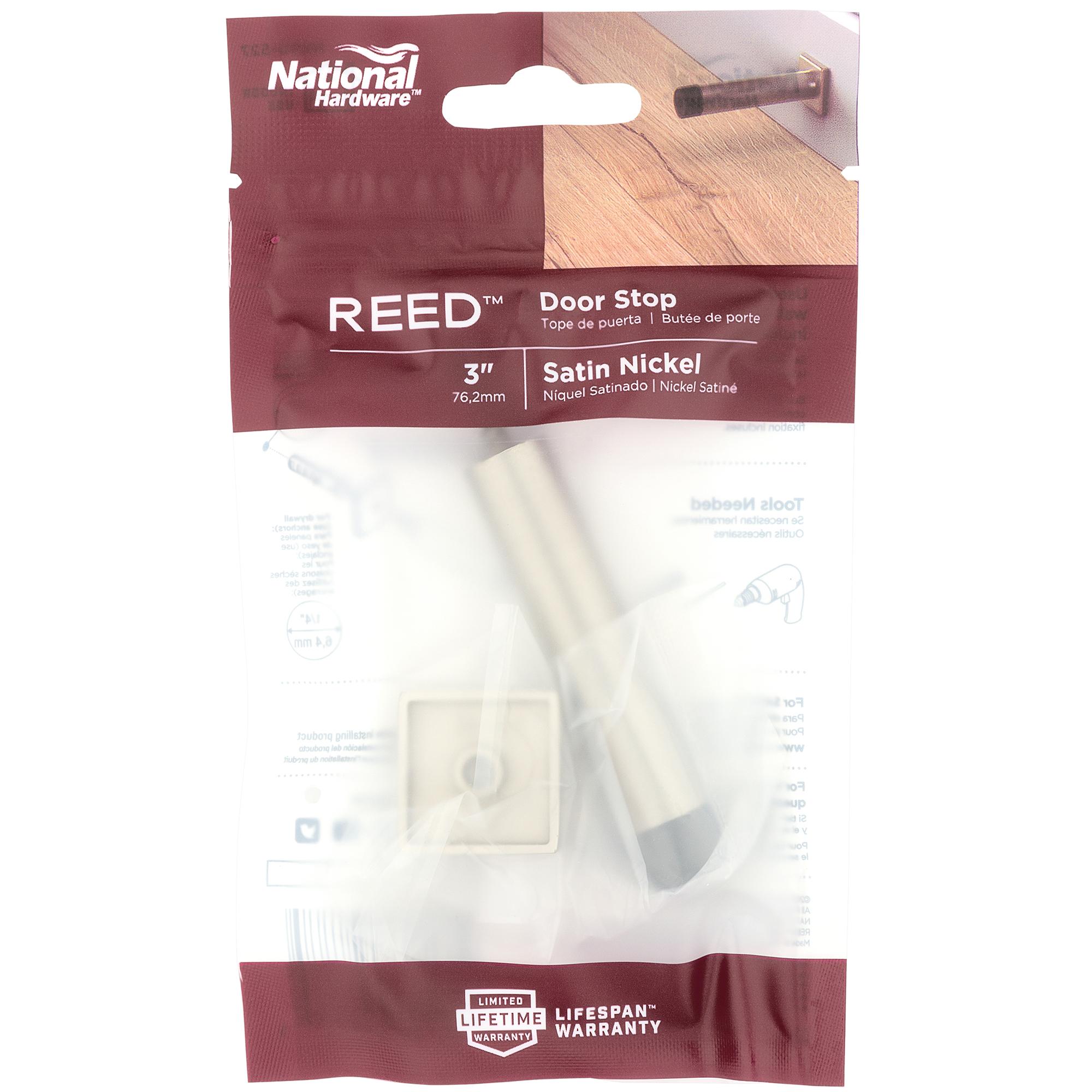 National Hardware - V251 Reed Door Stop - Satin Nickel