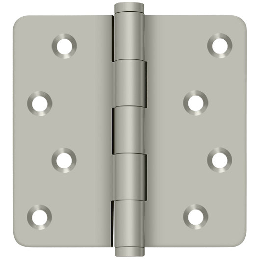 4.0" x 1/4R Solid Brass Hinge 2/pk - Satin Nickel