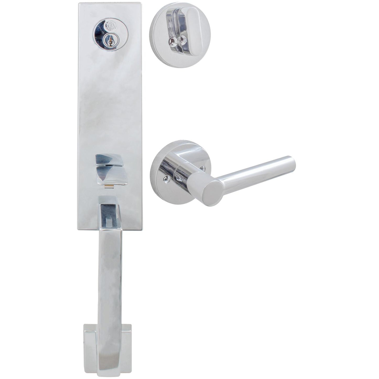 Stone Harbor Hardware Munich Handleset, Zurich Interior Trim, KW Keyway, Polished Chrome