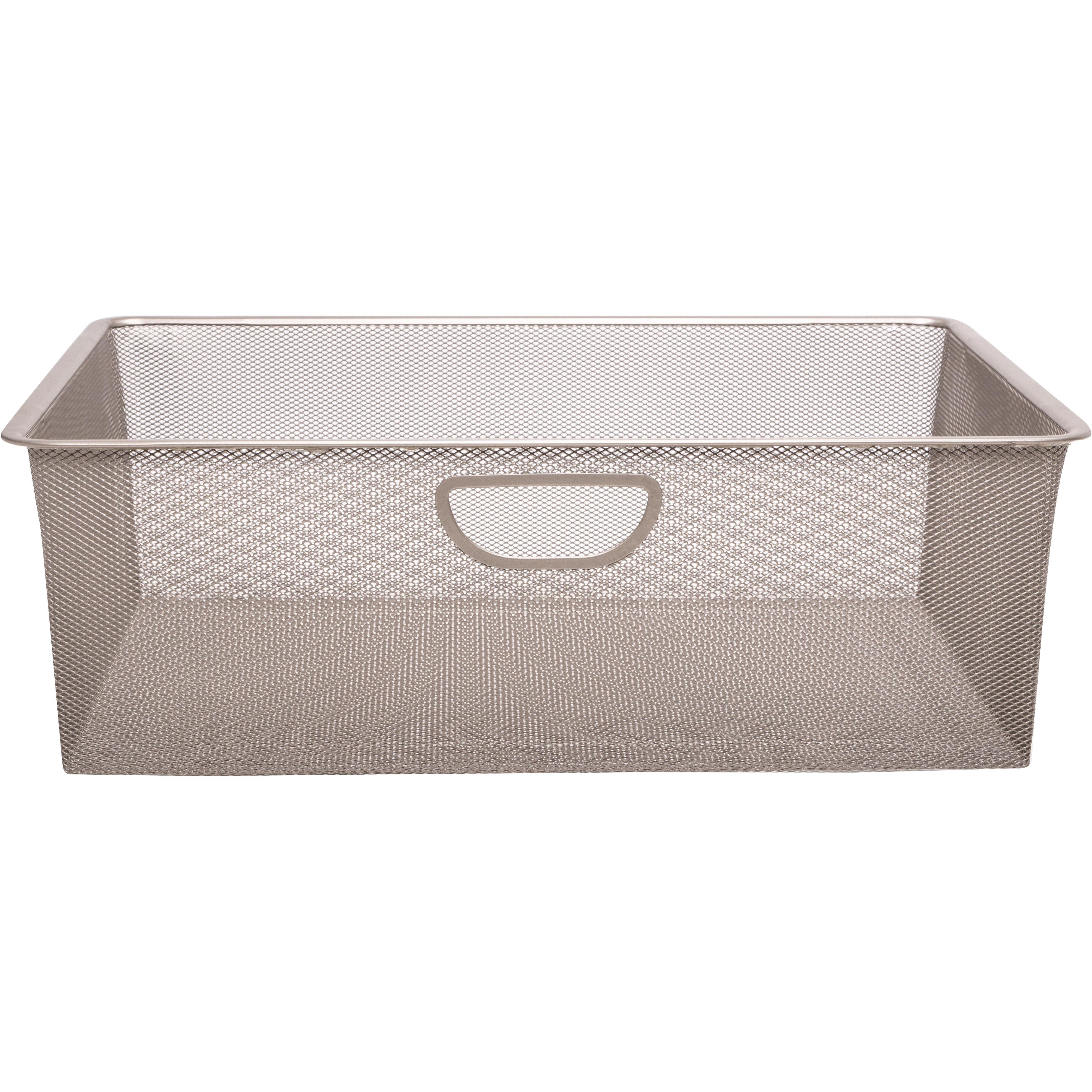 Closet Culture by Knape & Vogt 7.28 in. H x 16.65 in. W x 21.56 in. D Wire Mesh Basket in Champagne Nickel