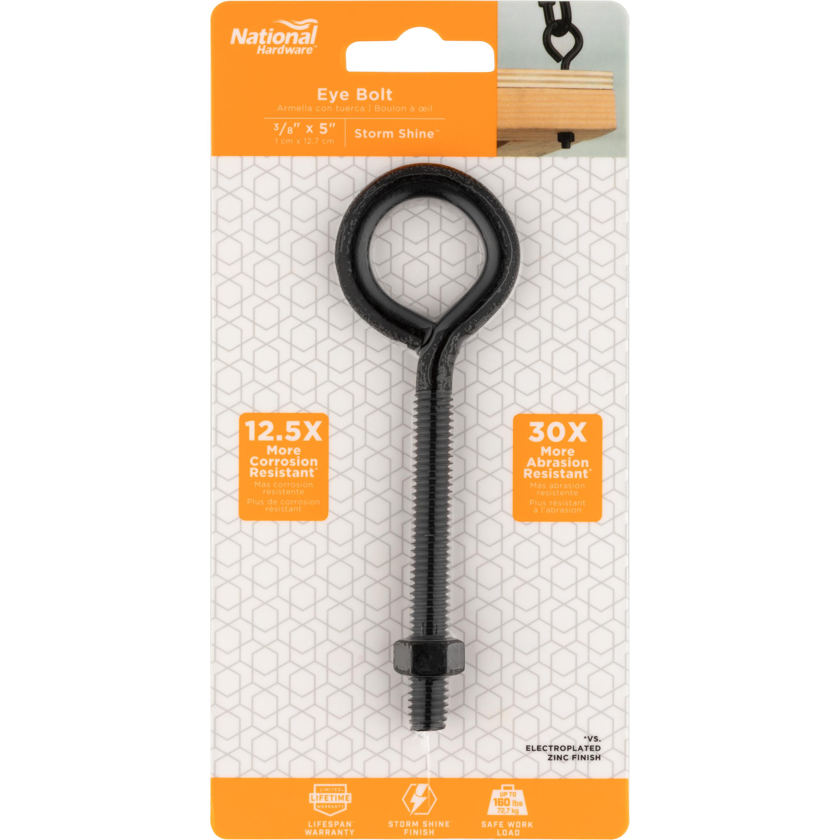 V2160 3/8" x 5" Eye Bolt with Nut - Black