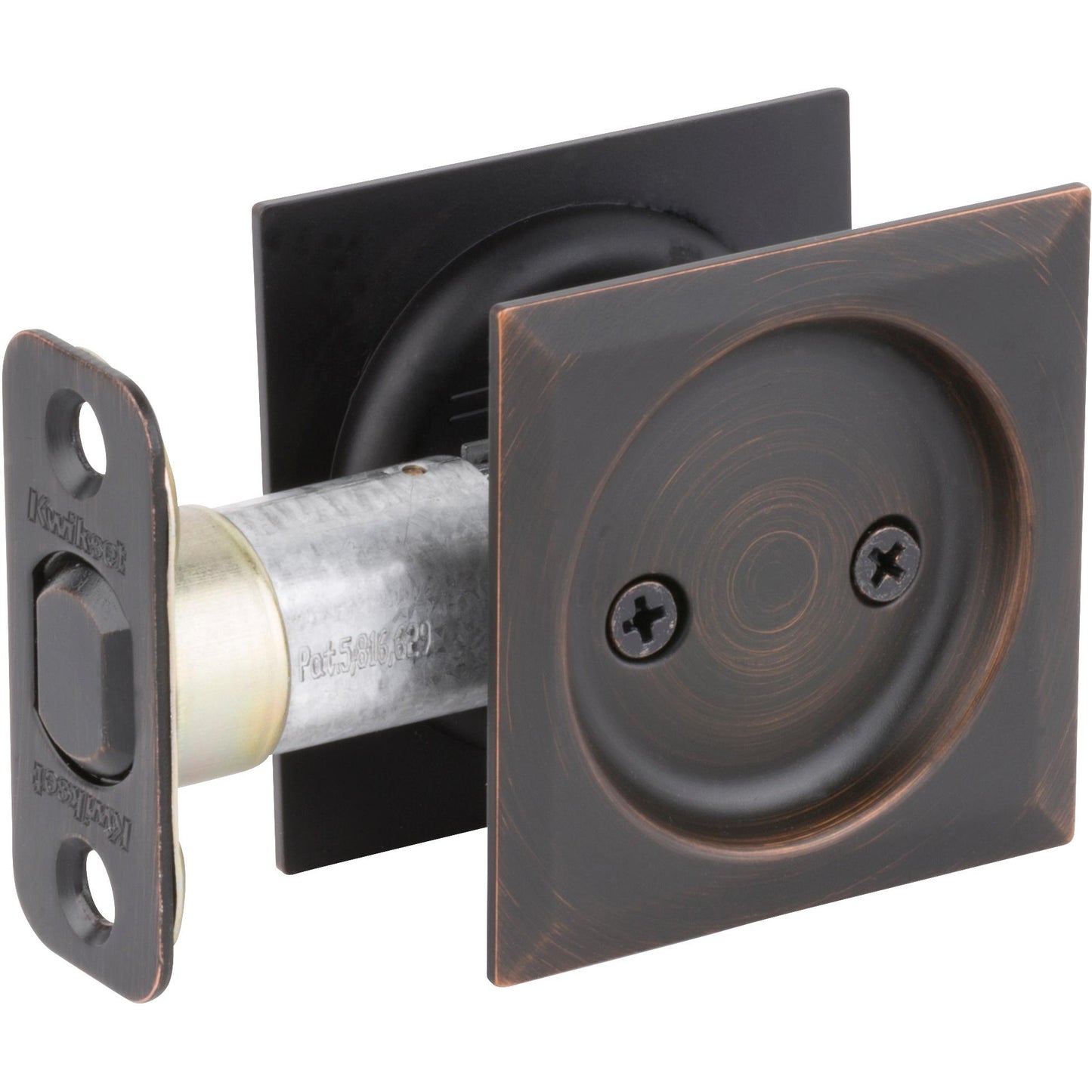 334x11P Square Pocket Door Lock Passage - Venetian Bronze