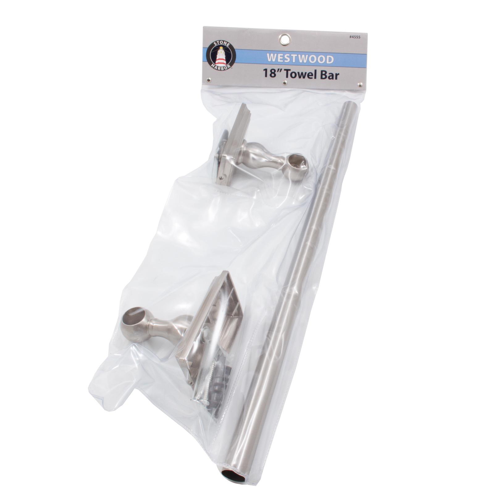 Stone Harbor Hardware Westwood Towel Bar, 18 Inches, Satin Nickel