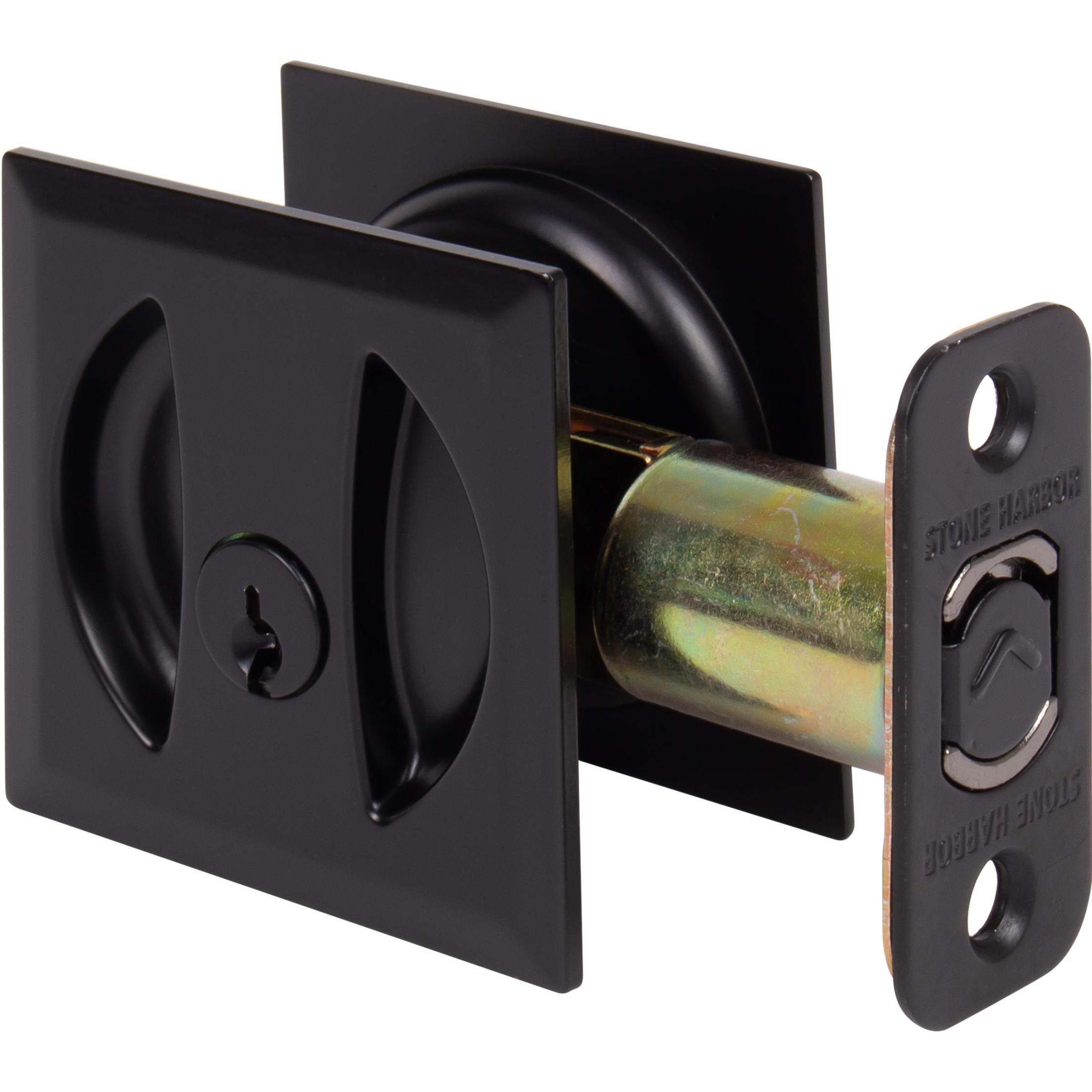 Contemporary Square Pocket Door Lock Entry