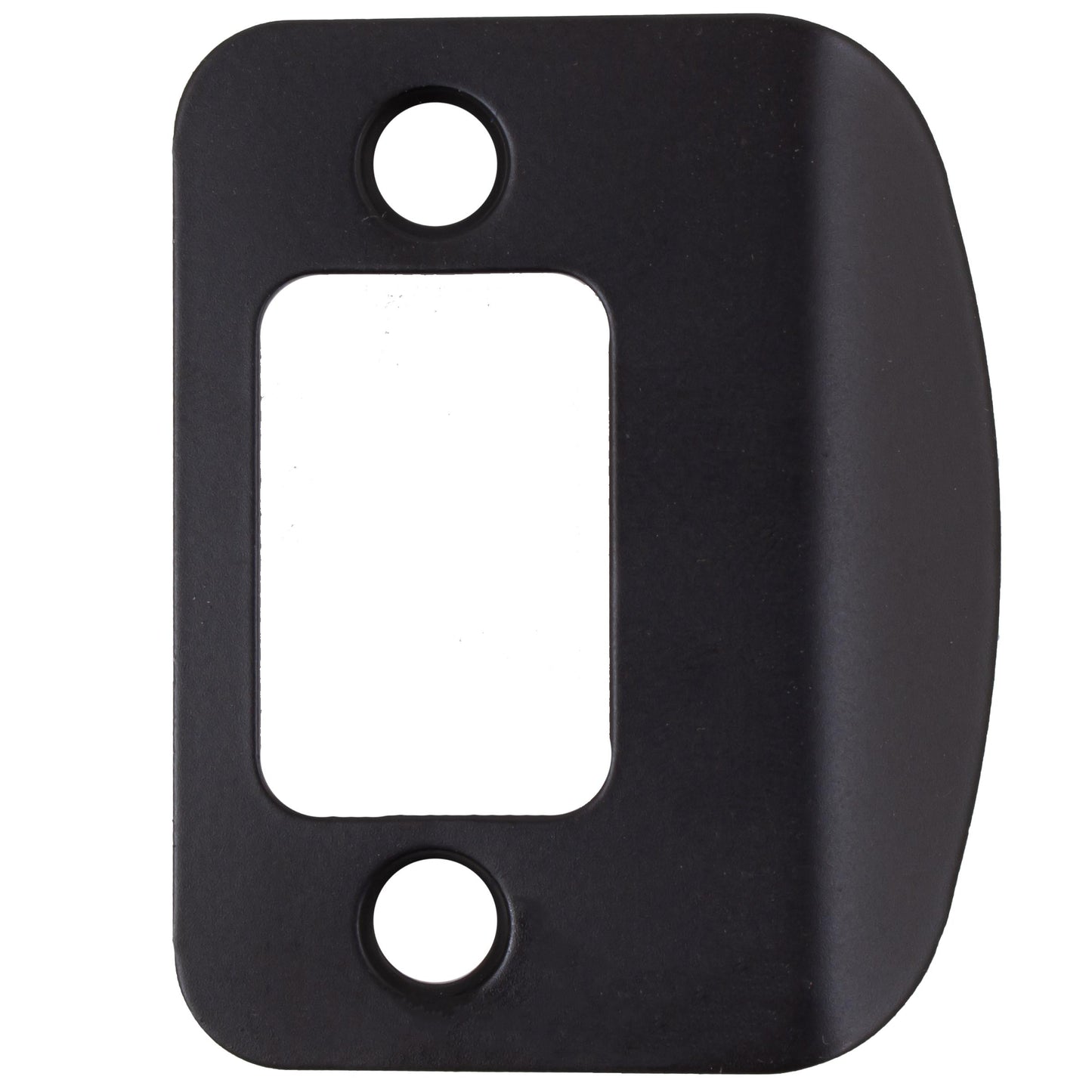 Stone Harbor Hardware Full Lip Round Corner Deadbolt Strike Plate, 2-1/4 Inches, 1-5/8" Center-to-Center, Matte Black