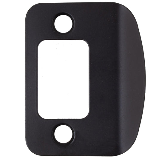 Stone Harbor Hardware Full Lip Round Corner Deadbolt Strike Plate, 2-1/4 Inches, 1-5/8" Center-to-Center, Matte Black