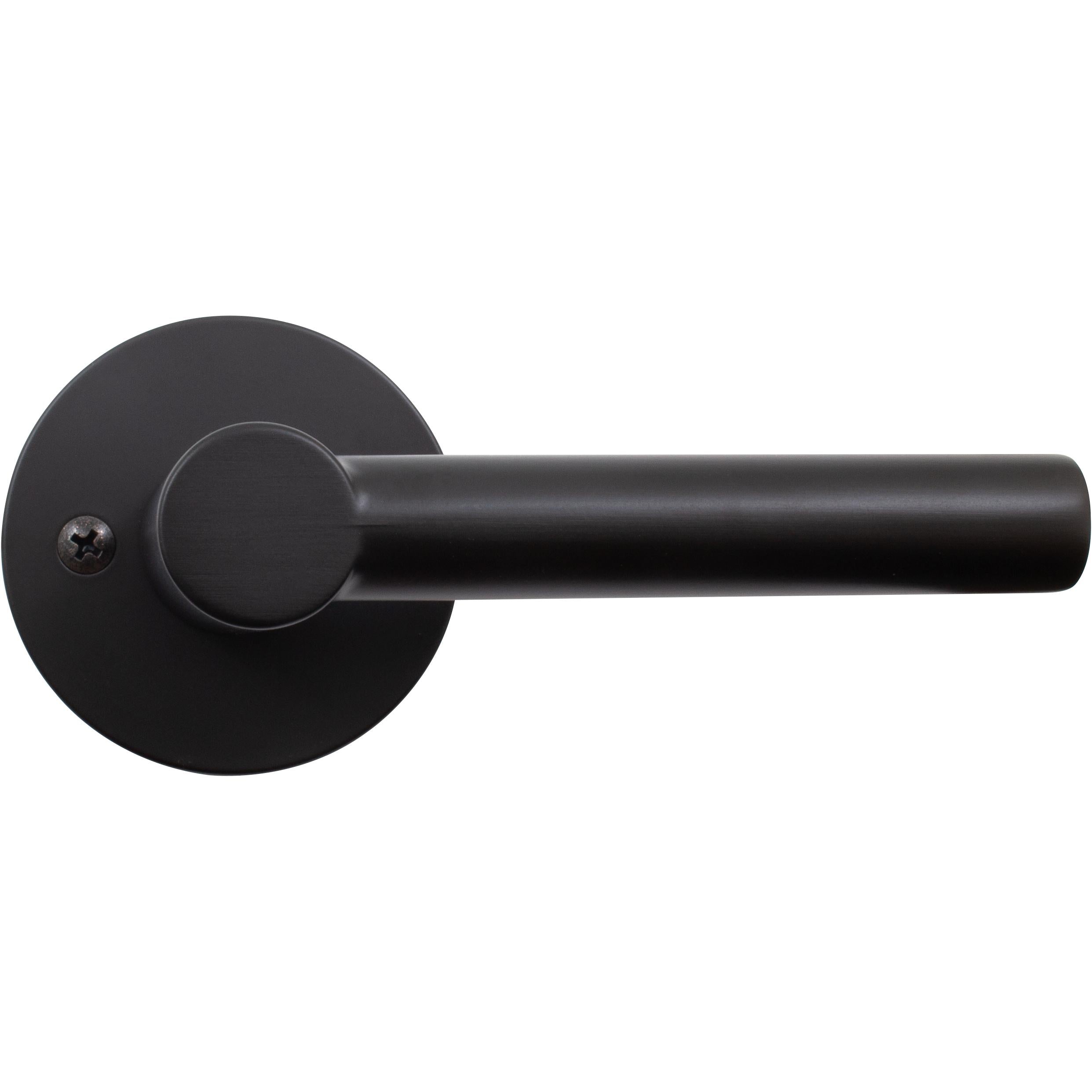 Stone Harbor Hardware Zurich Door Lever with Round Rosette, Dummy (Non-Turning) Latch, Matte Black