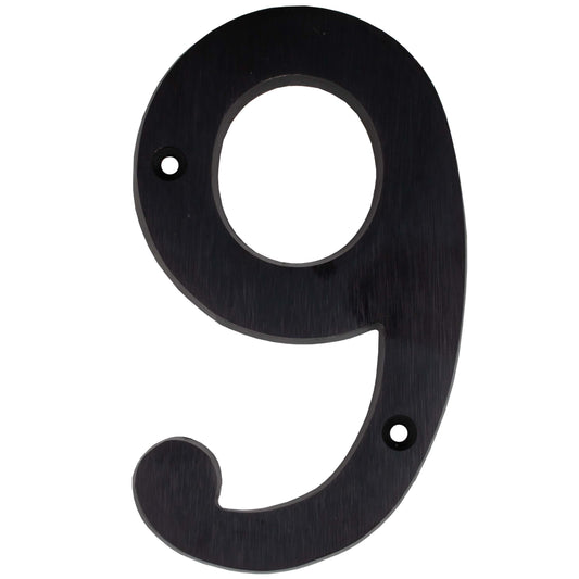Stone Harbor Hardware Heavy-Duty House Numbers, #9, 4 Inches, Matte Black