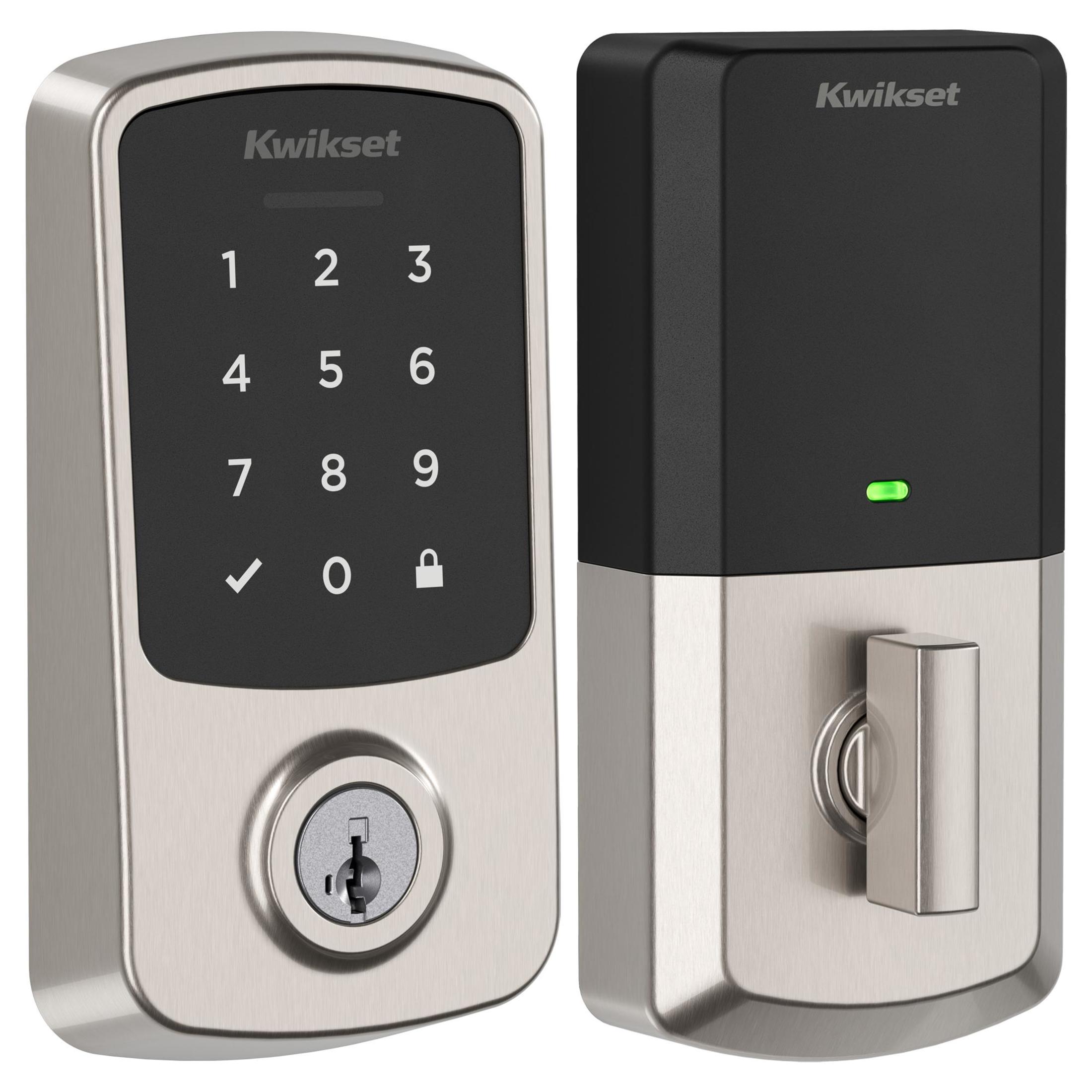 9400 BLE THRD TPD 15 SMT TPR RCALFD Transitional Aura Reach Touchpad Deadbolt - Satin Nickel