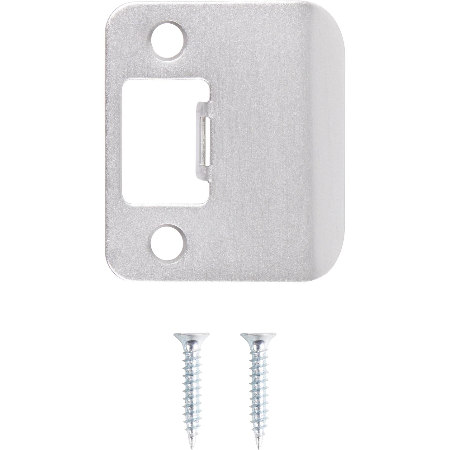 Stone Harbor Hardware Round Corner Extended Lip Strike Plate, 2-1/4" x 1-1/2", (2" Overall Length), Satin Chrome