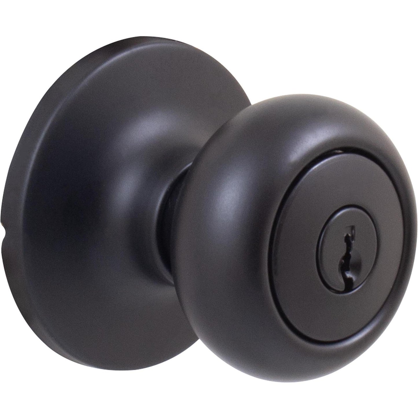 Stone Harbor Hardware Highland Door Knob, Entry Latch, KW Keyway, Matte Black