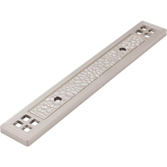 Stone Harbor Hardware Arts & Crafts Cabinet Pull Backplate, 3" Center-to-Center, Satin Nickel