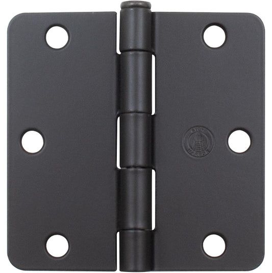 Stone Harbor Hardware Standard Hinge, 3-1/2 Inches, 1/4" Radius Corner, Bulk Pack (100 Each), Matte Black