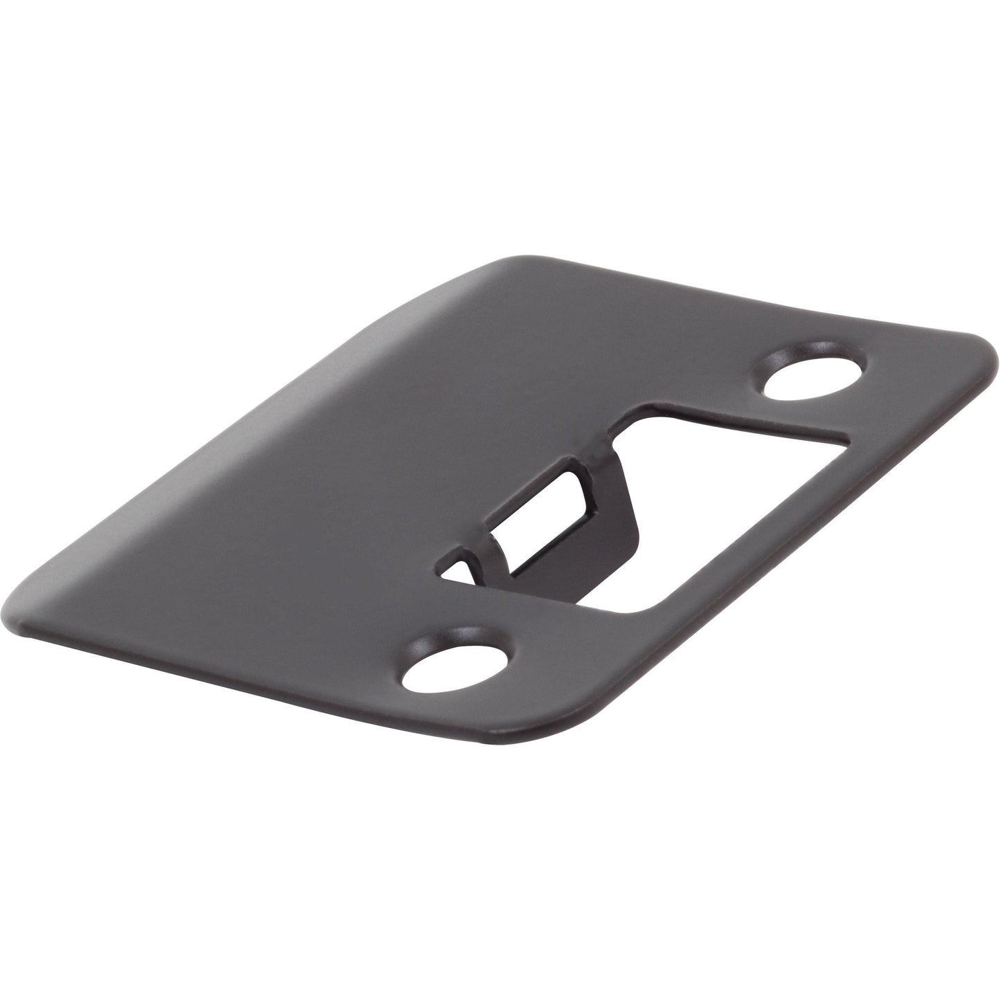 Stone Harbor Hardware Round Corner Extended Lip Strike Plate, 2-1/4" x 1-1/2", (2" Overall Length), Matte Black
