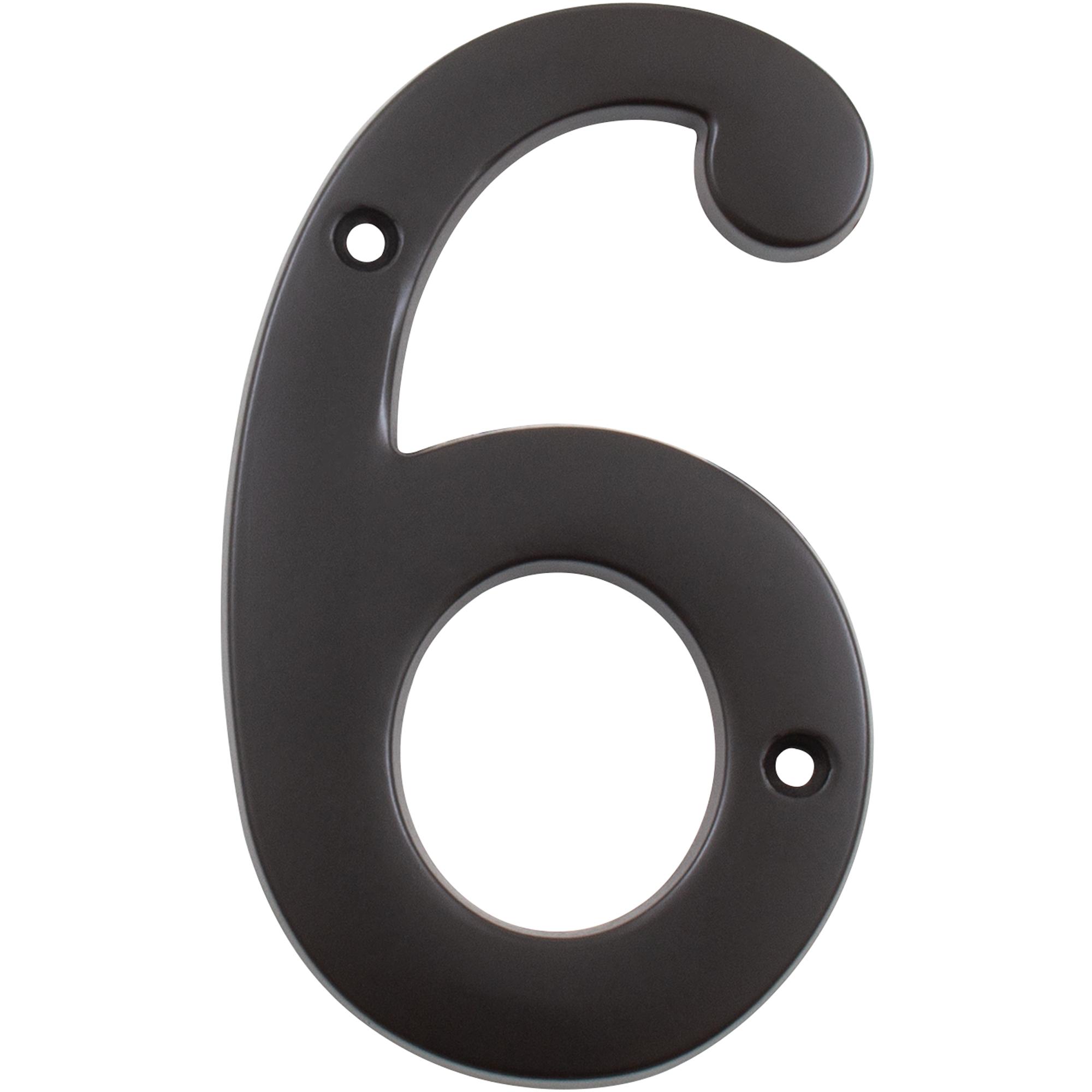 Stone Harbor Hardware Heavy-Duty House Numbers, #6, 4 Inches, Oil-Rubbed Bronze