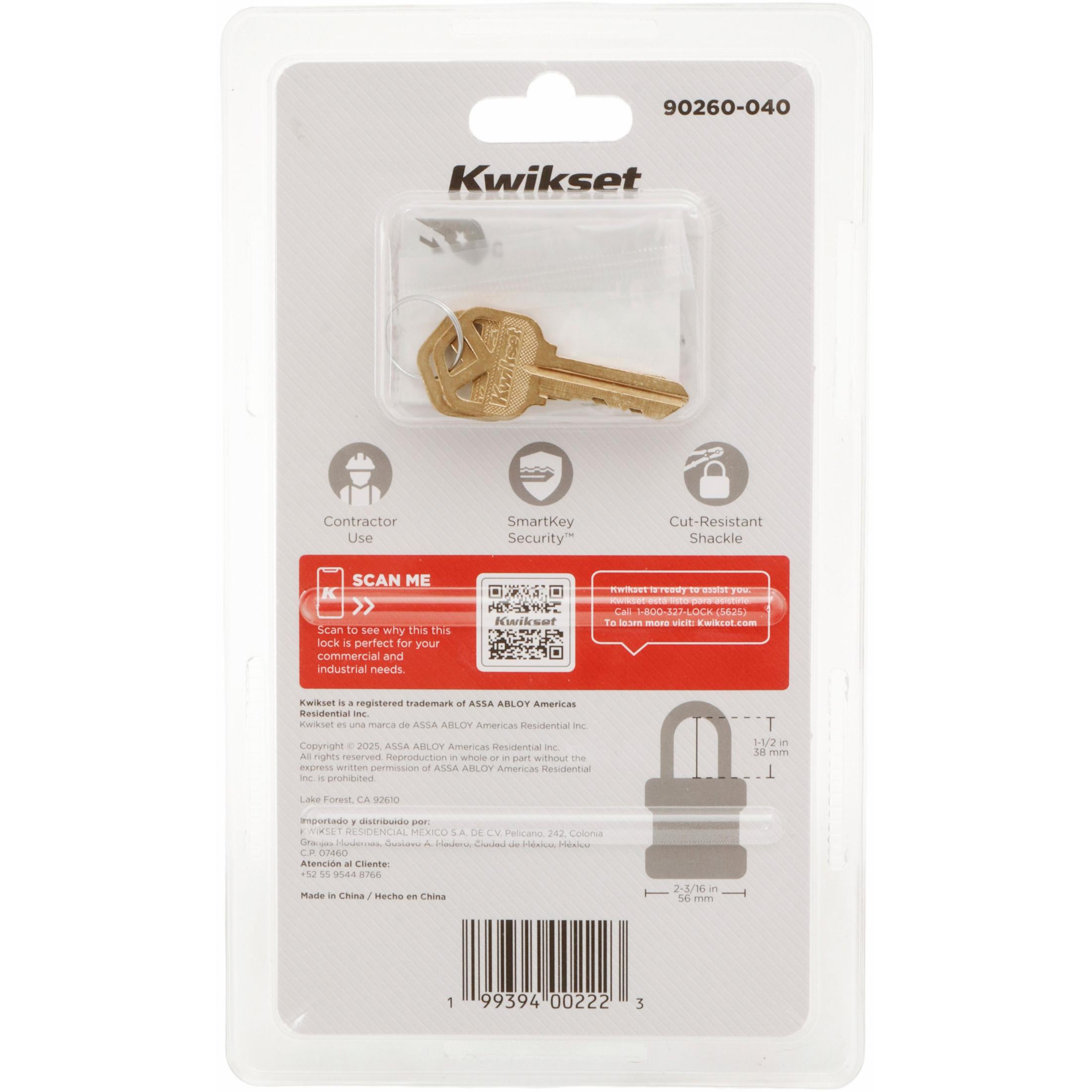 Kwikset 2" Padlock SMT with 1-1/2" Shackle