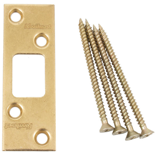 Kwikset Maximum Security Deadbolt Strike, Polished Brass #3222-01 3 CP