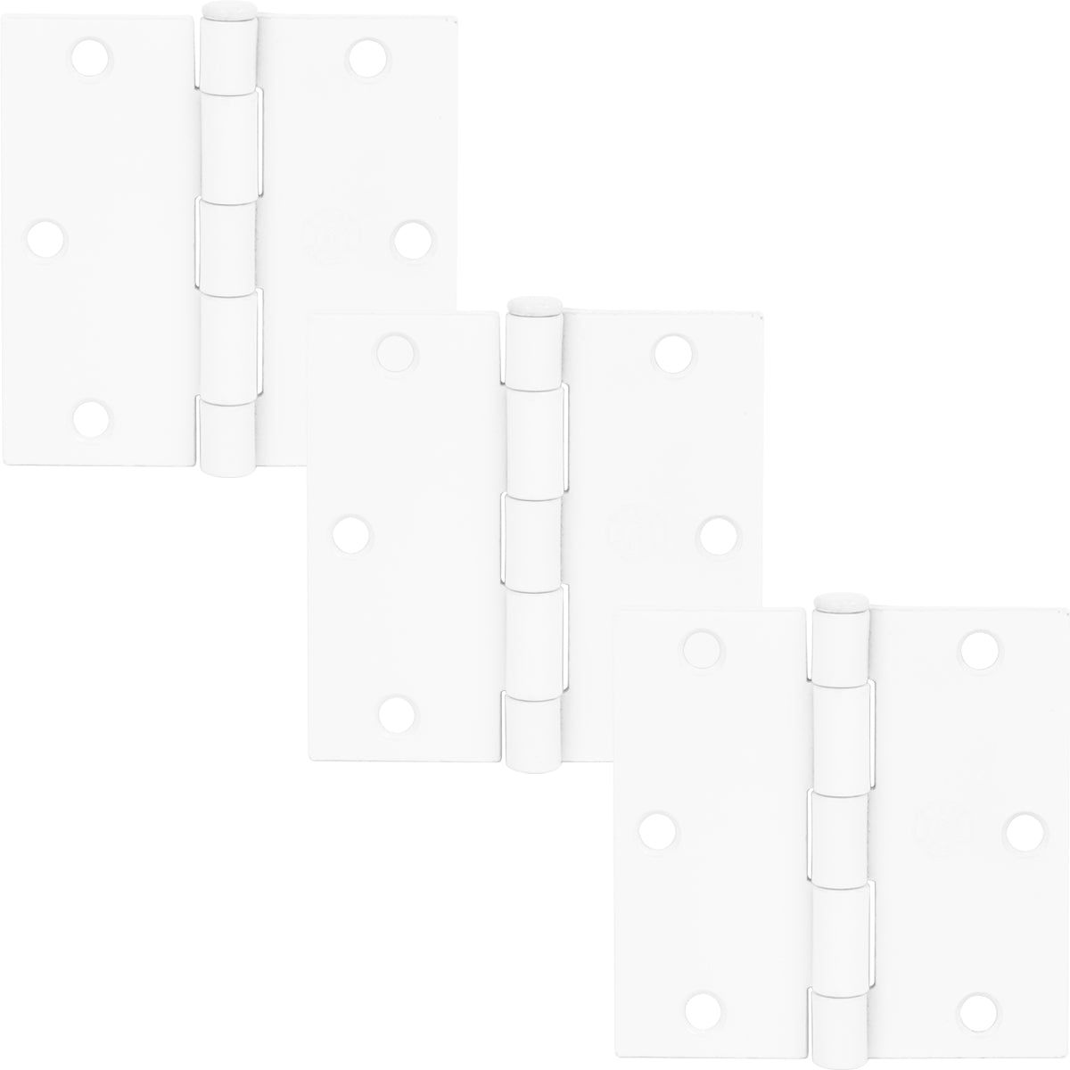 Stone Harbor Hardware 3-1/2" Door Hinges, Square Corner, White, 3-Pack