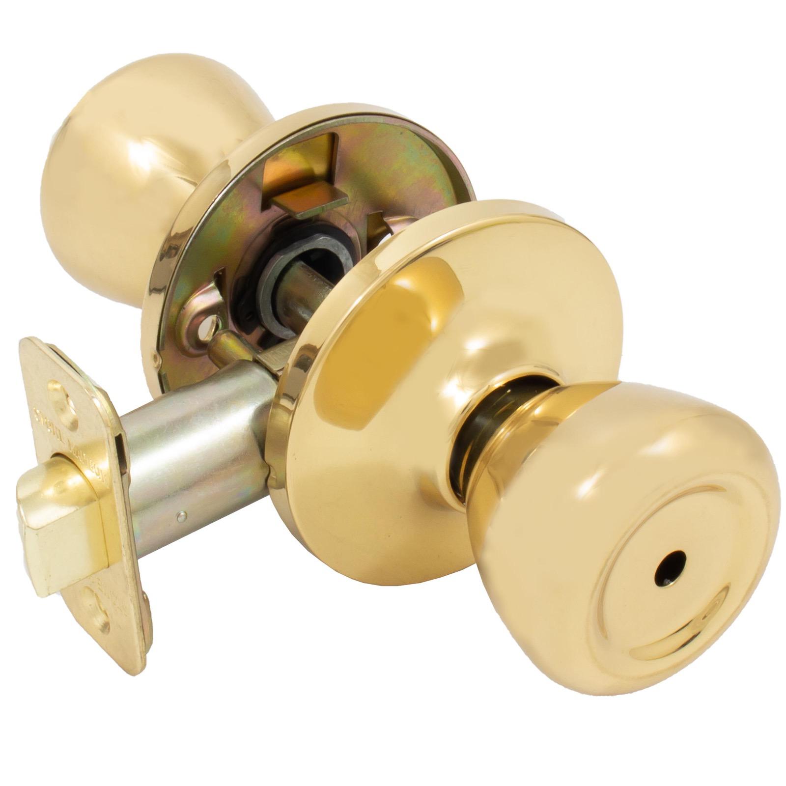 Stone Harbor Hardware Tulip Door Knob, Privacy (Bed/Bath) Latch, Polished Brass