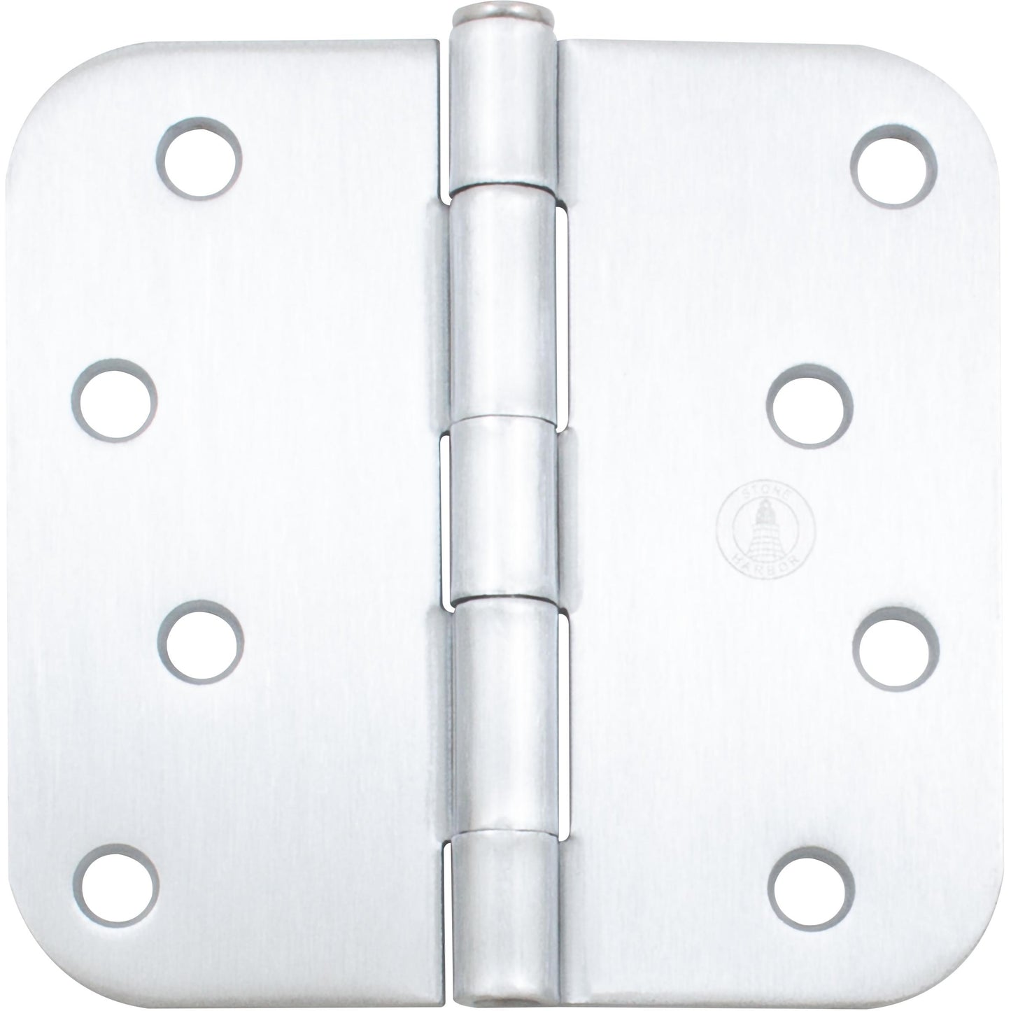 Stone Harbor Hardware 4" Door Hinges, 5/8" Radius Corner, Satin Chrome, 2-Pack