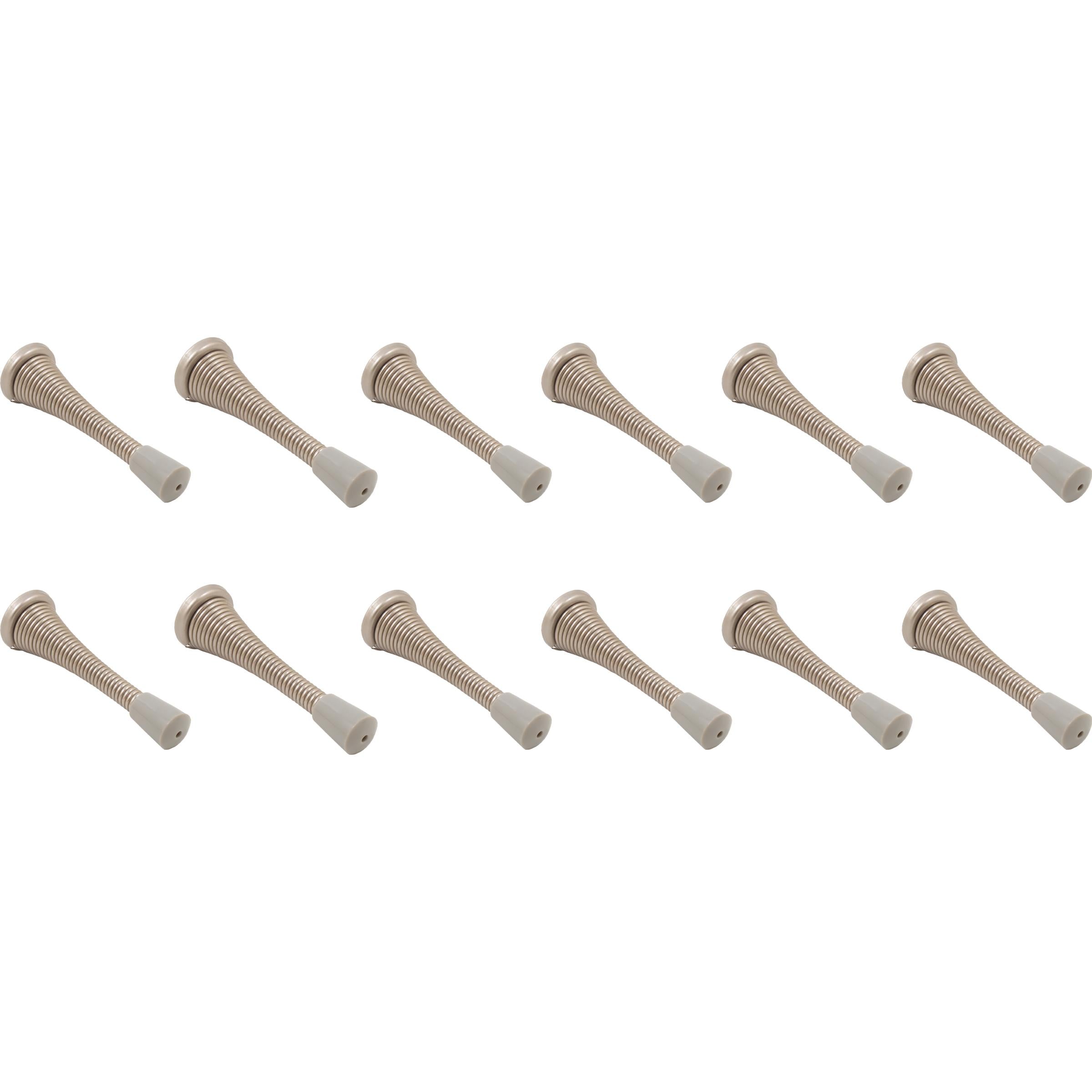 Stone Harbor Hardware Heavy-Duty Spring Door Stop, 3 Inches, 12-Pack, Satin Nickel