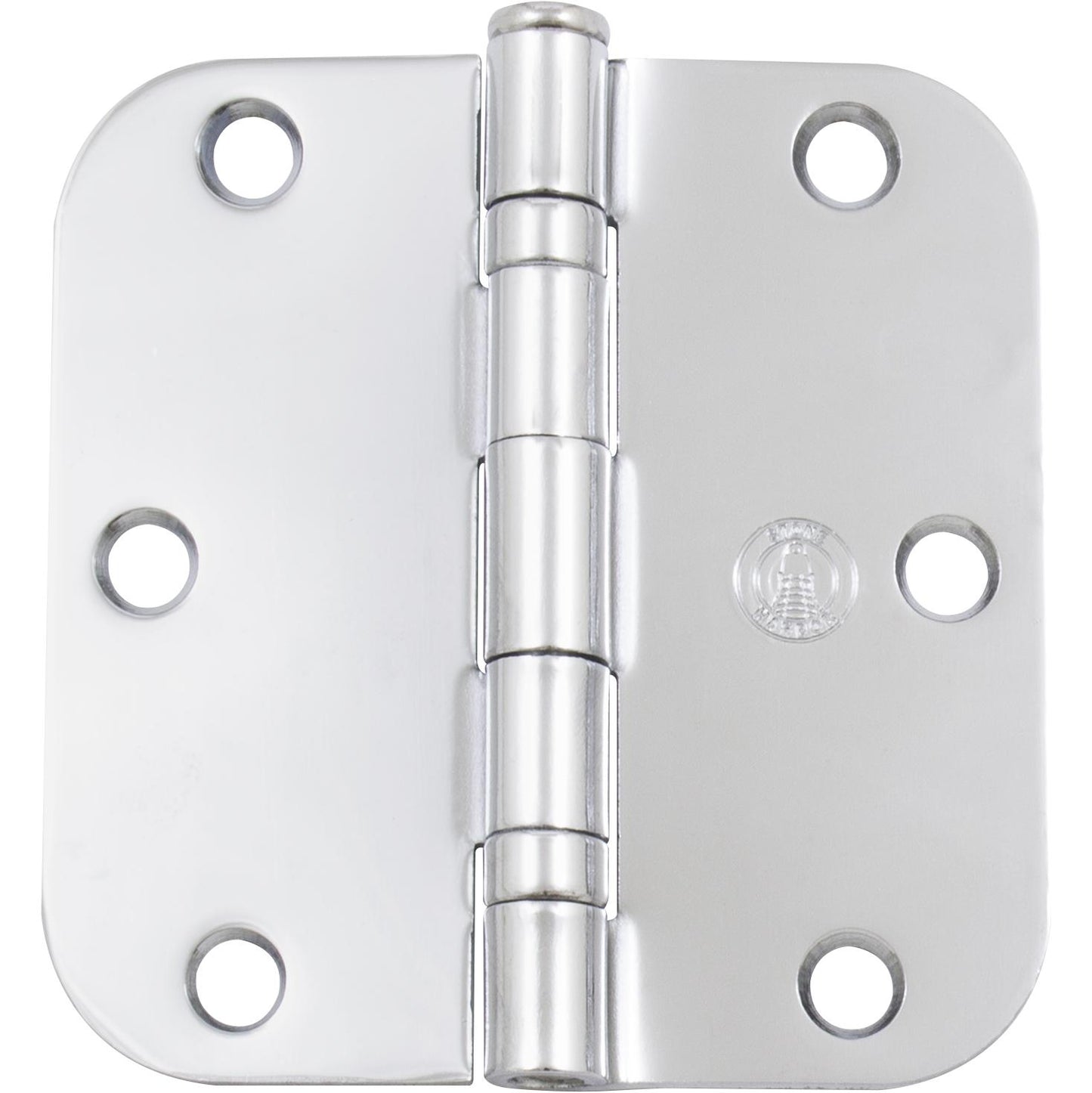 Stone Harbor Hardware 3-1/2" Ball-Bearing Door Hinges, 5/8" Radius Corner, Polished Chrome, 2-Pack