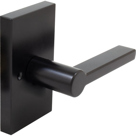 Stone Harbor Hardware Vienna Door Lever with Rectangular Rosette, Dummy (Non-Turning) Latch, Matte Black