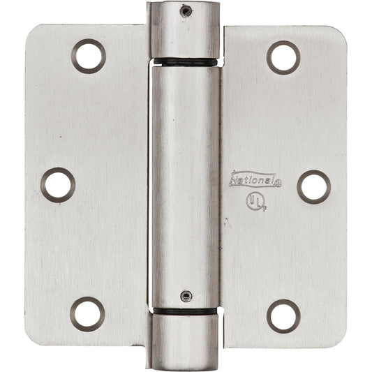 V521 3-1/2" 1/4R Spring Hinge 1/pk - Satin Nickel