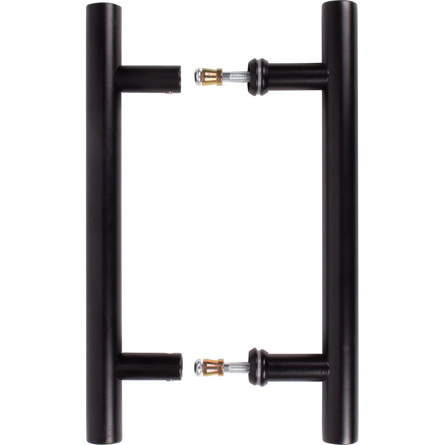 Stone Harbor Hardware Sliding Door Double-Sided Round Bar Pull Set, 12 Inches, Matte Black