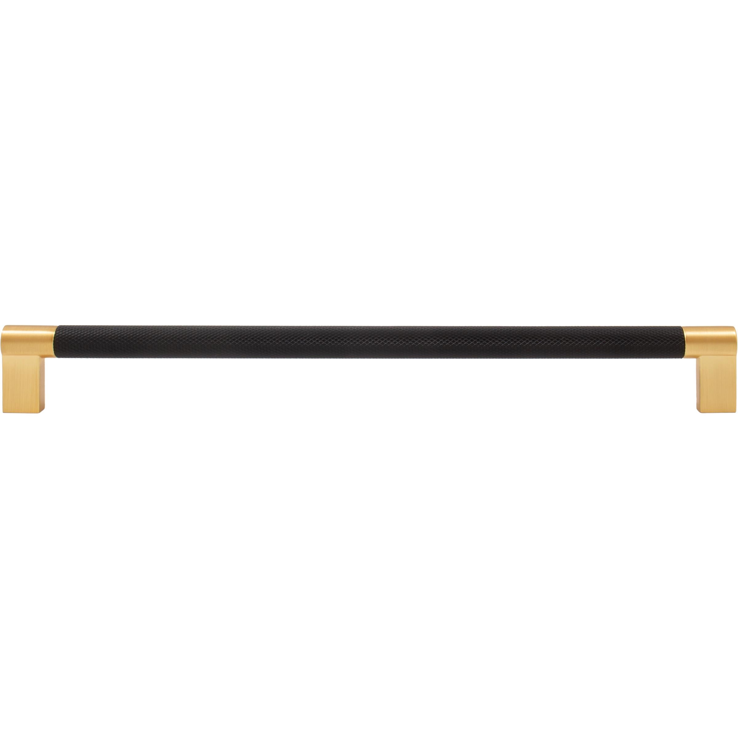 Stone Harbor Hardware Urban Cabinet Pull, 256 Millimeters, Matte Black with Satin Brass Ends