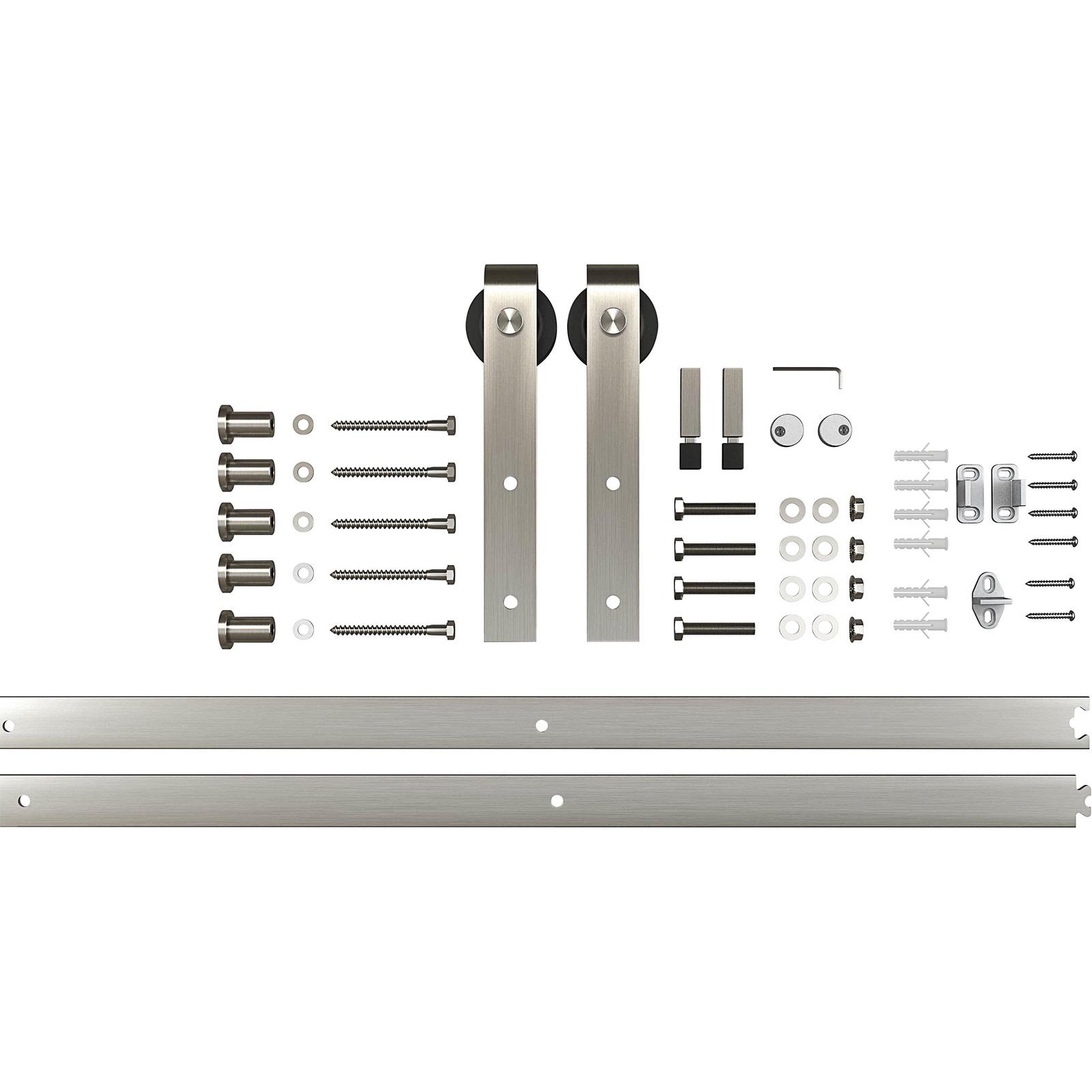 National Hardware - 928 72" 2 piece Classic Interior Barn Door Kit - Satin Nickel