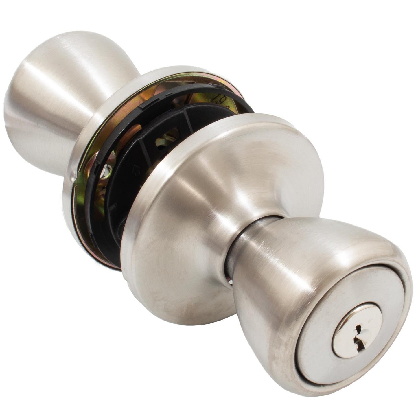 Stone Harbor Hardware Pre-Keyed Entry Work Lock, Entry Latch, SC Keyway, #54897 Key, Satin Stainless Steel