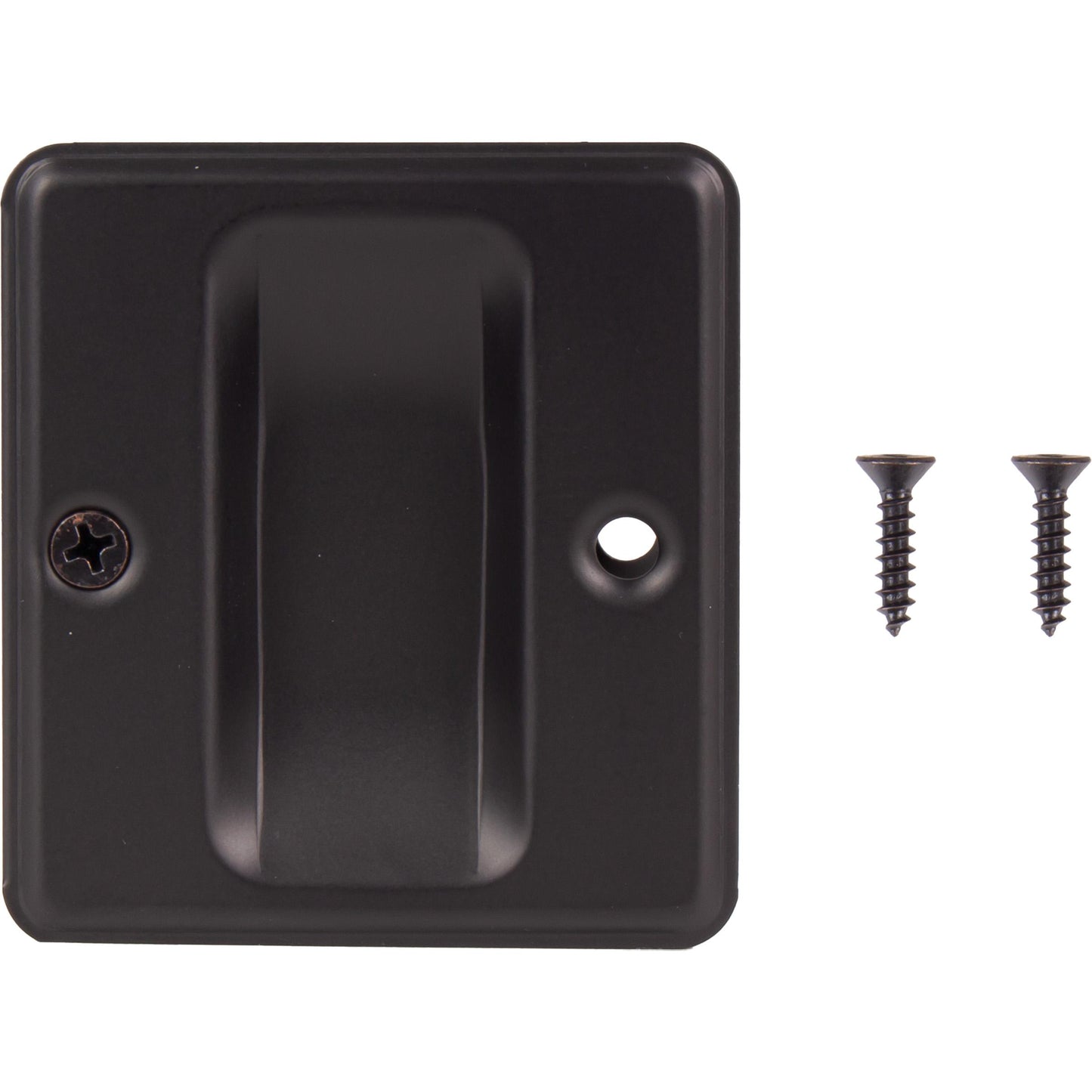 Stone Harbor Hardware Square Pocket Door Lock, Passage Function, Matte Black