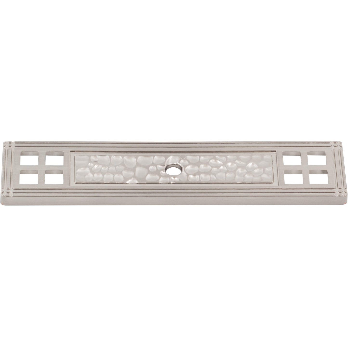 Stone Harbor Hardware Arts & Crafts Cabinet Knob Backplate, Satin Nickel