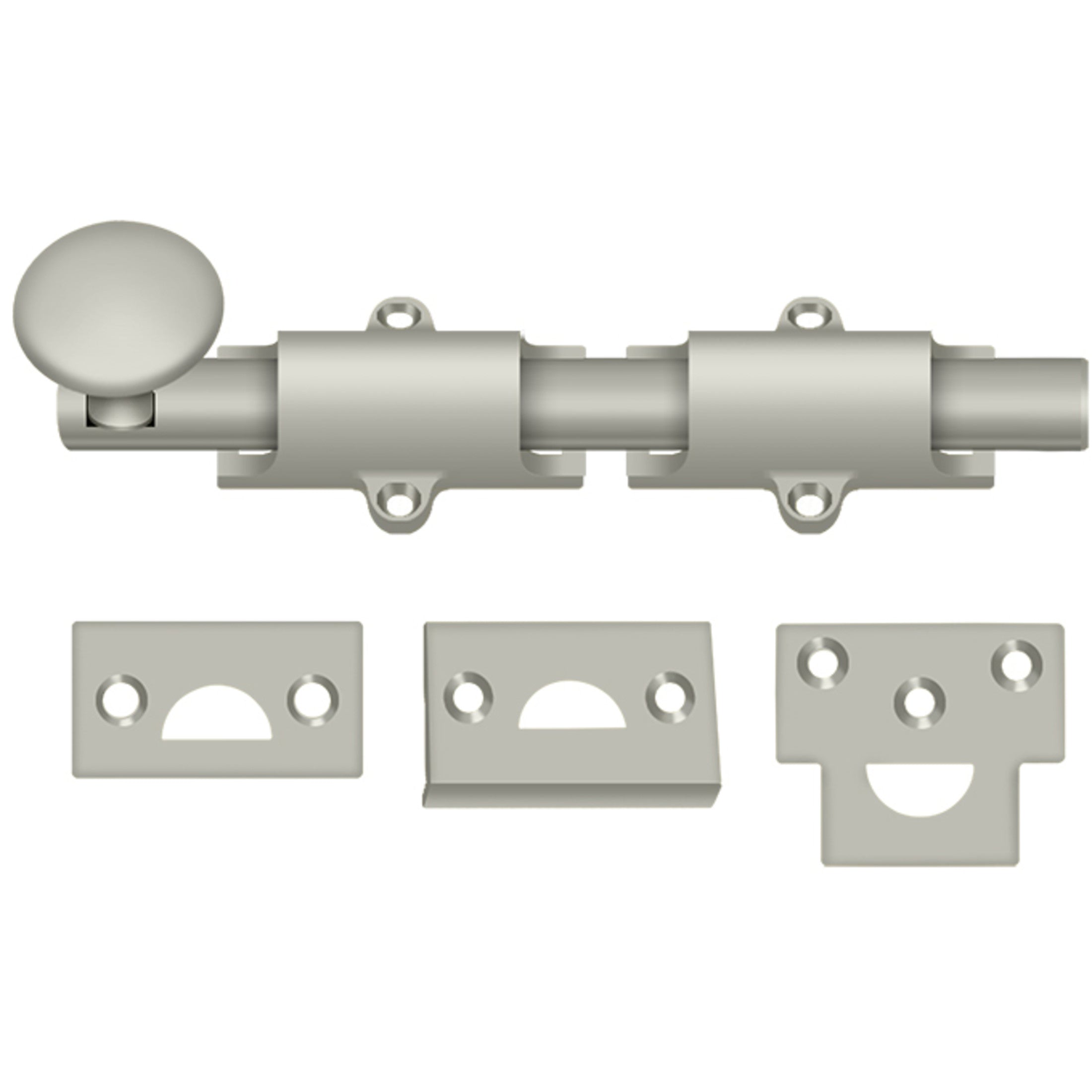 6SB15 6" Surface Bolt  - Satin Nickel