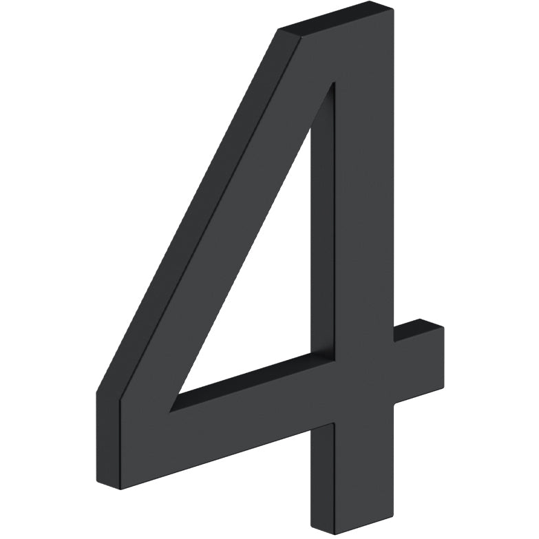 House Number 4 with Risers (E Series) - Matte Black