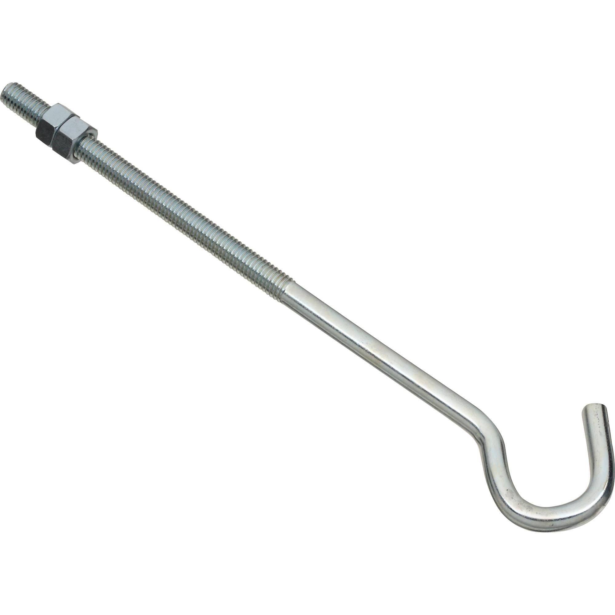 2162BC 3/8" x 10" Hook Bolt - Zinc Plated