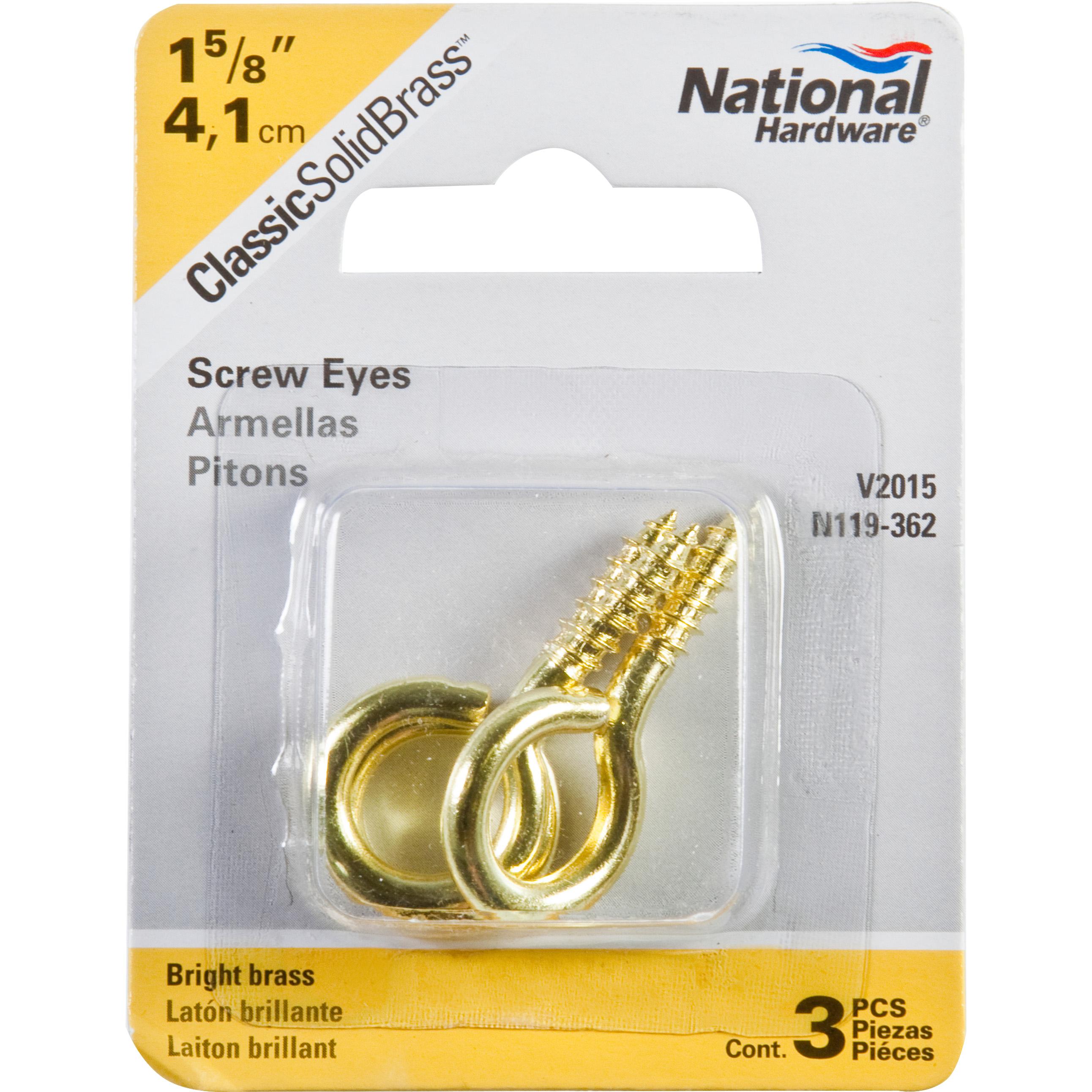 V2015 #8 1-5/8" Screw Eye 3/pk - Polished Brass