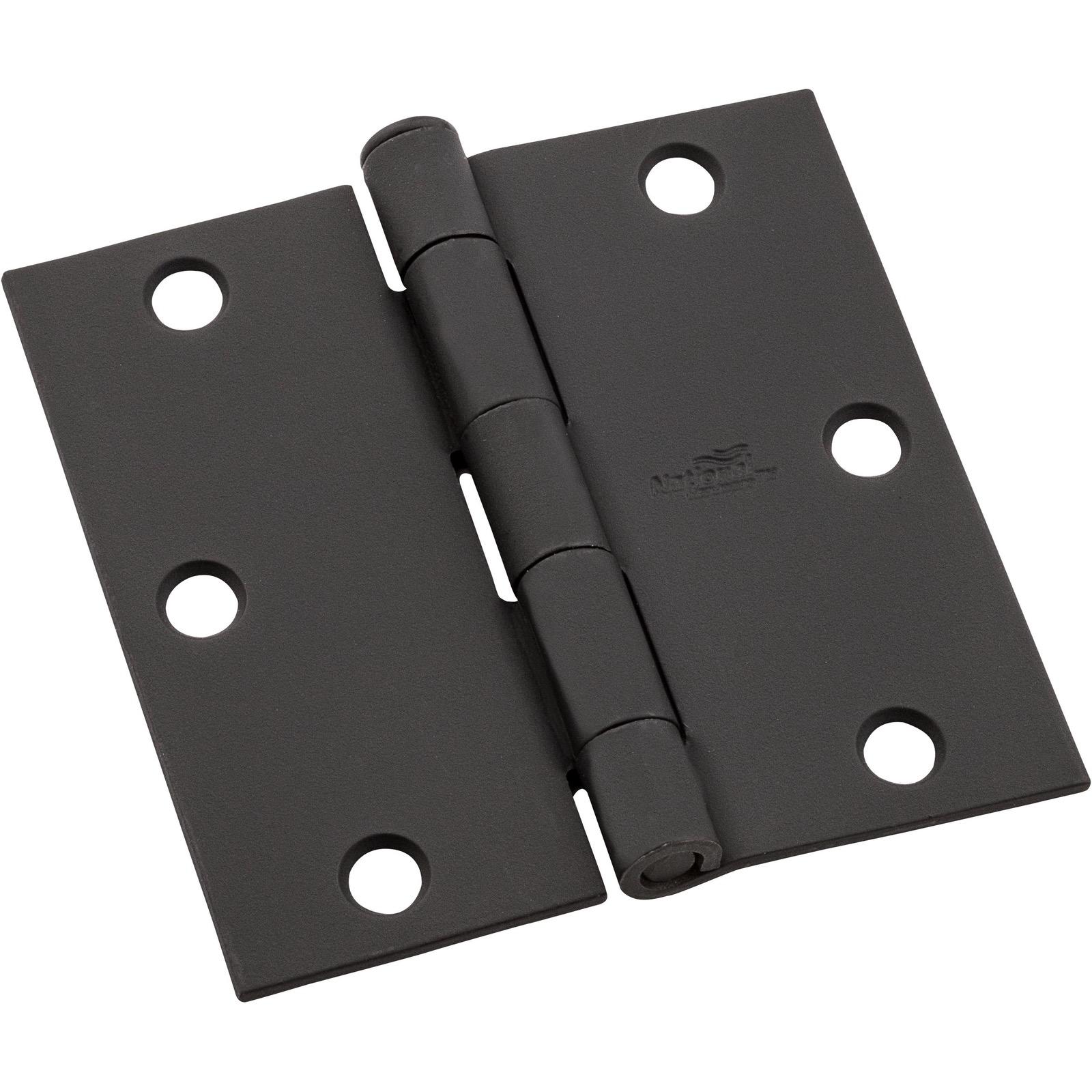 National Hardware - V512 3-1/2" SQR Hinge 3/pk - Black